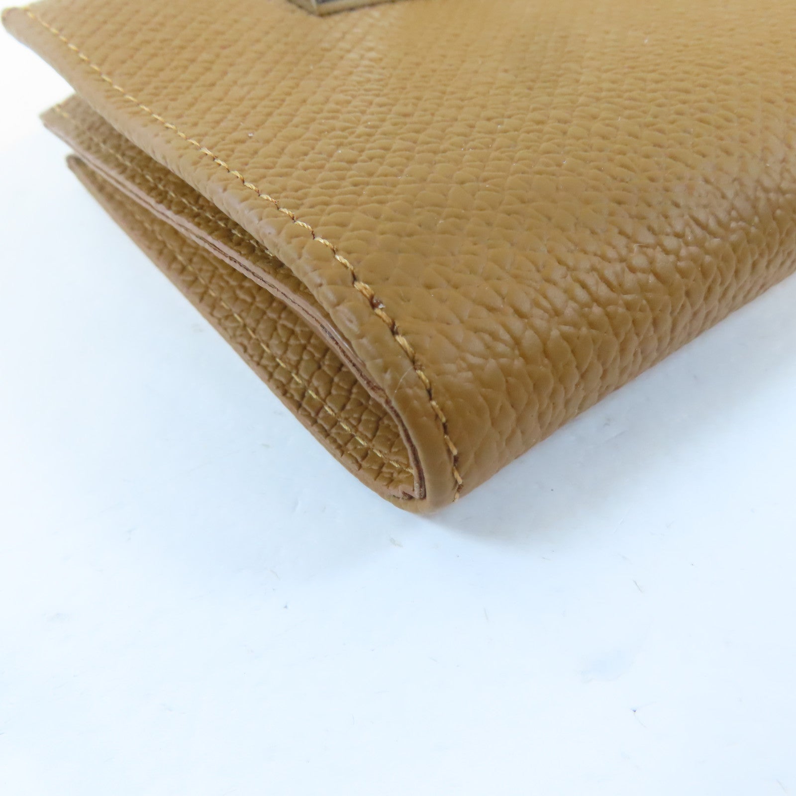 Longchamp 皮革Bifold Wallet銀扣錢包啡色