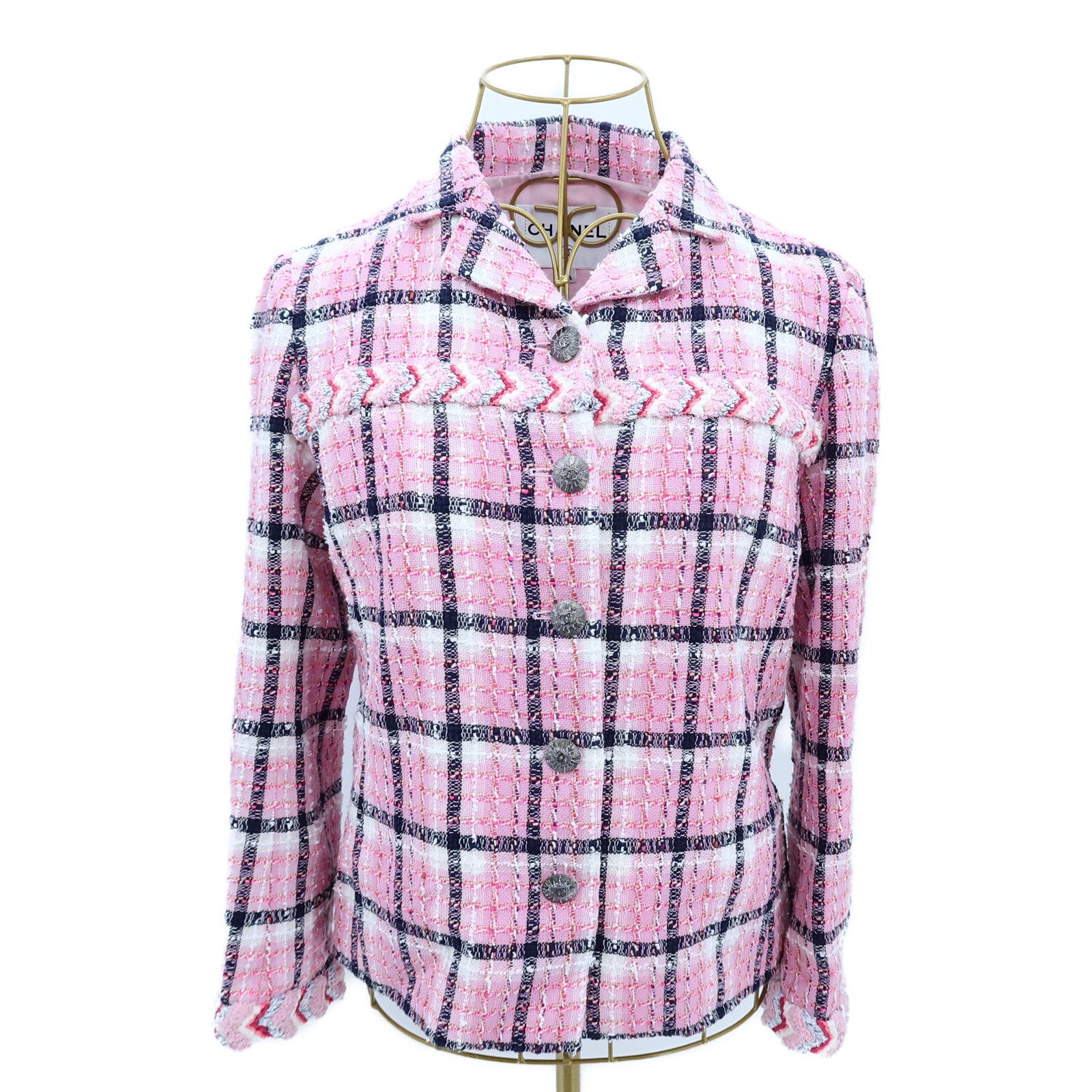 CHANEL Cotton/Wool Coco Mark Button Long-Sleeve Jacket外套
