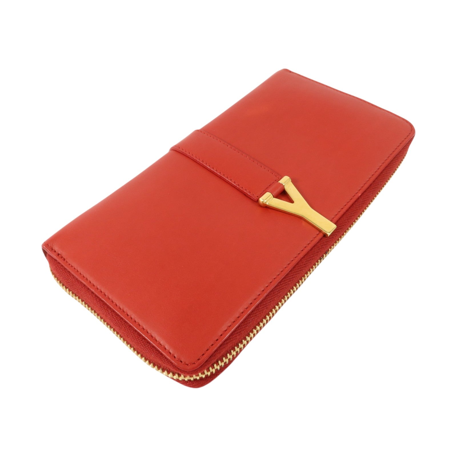 SAINT LAURENT 牛皮皮革Long Round Wallet長錢包