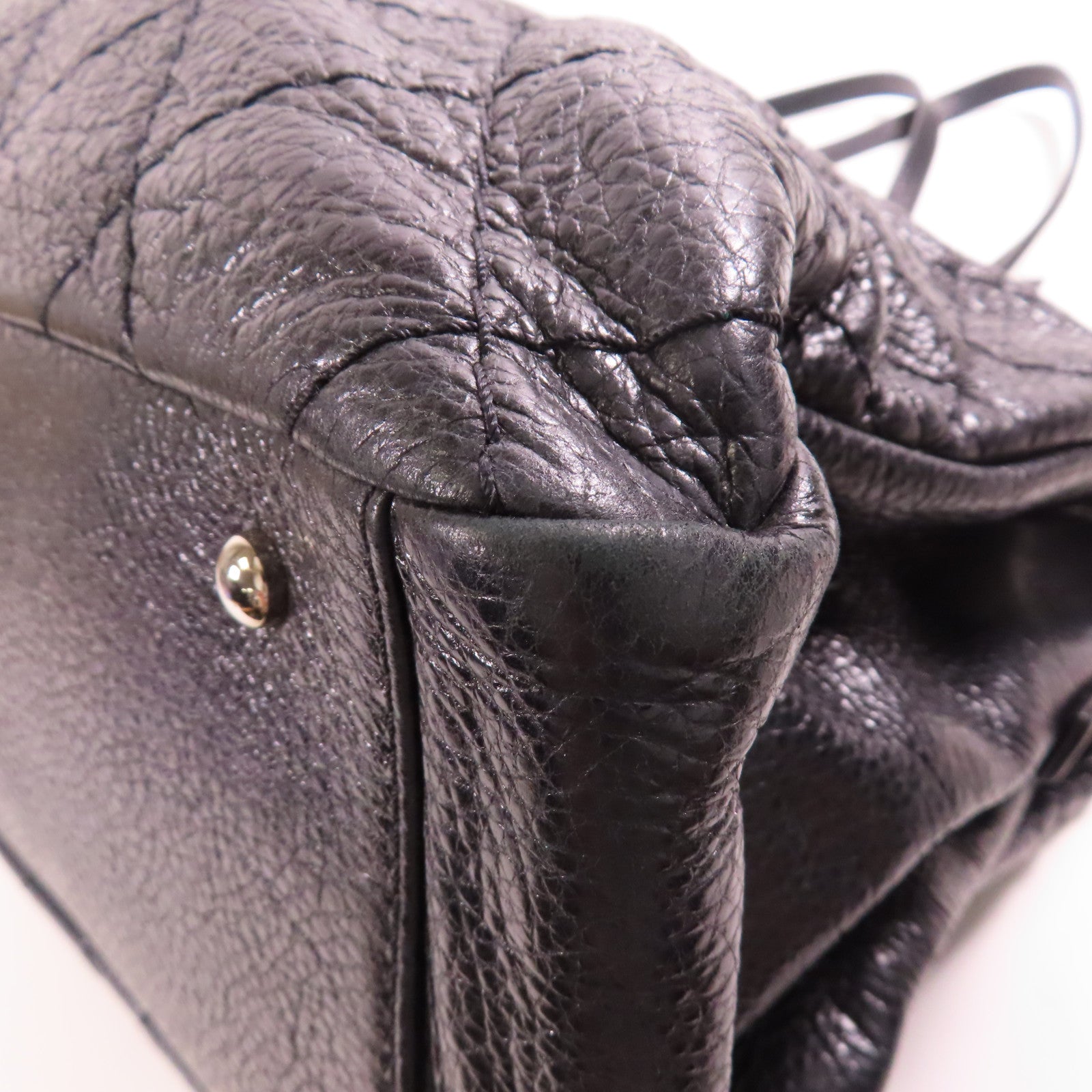 CHANEL CC SHW Tote Bag Calfskin Leather Black