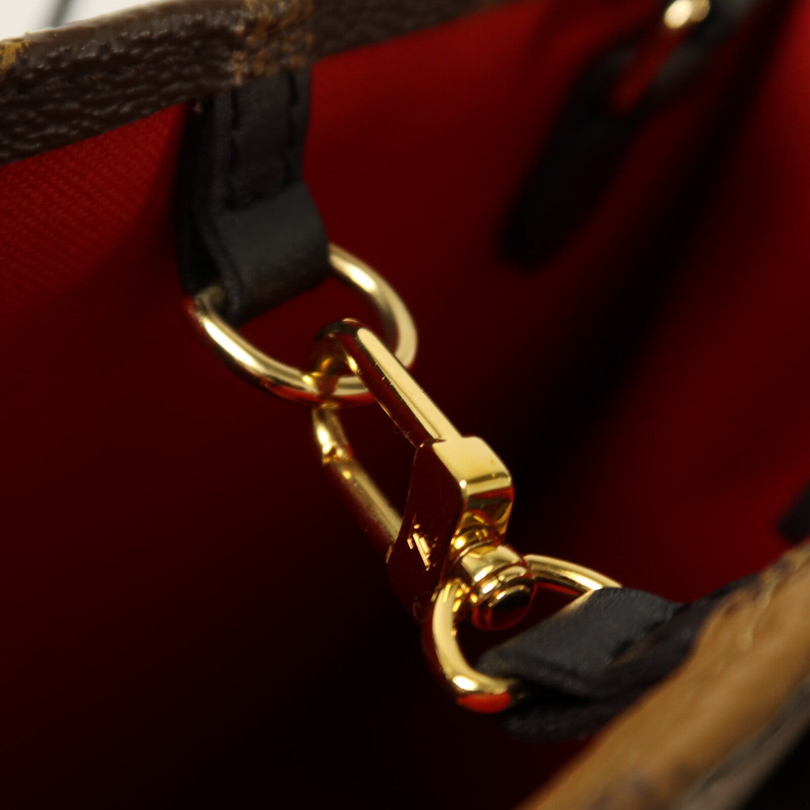 LOUIS VUITTON Monogram Giant/Monogram Reverse On The Go MM金扣手挽肩背兩用袋