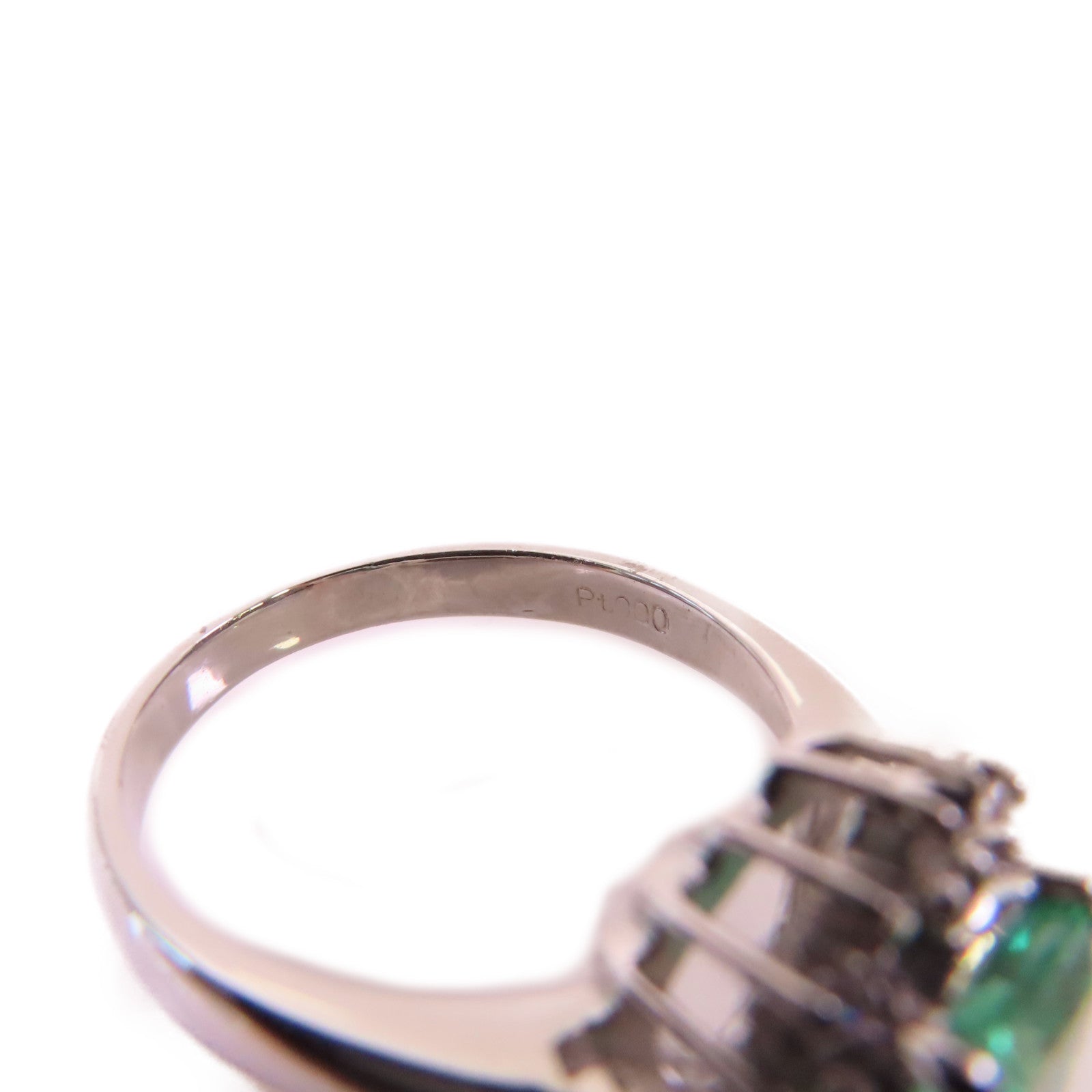 JEWELRY **【激減優惠】PT900鉑金/1.05ct綠寶石/0.12ct鑽石Emerald Ring戒指#6.75