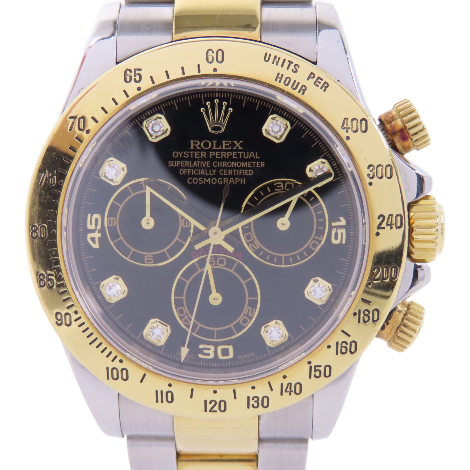 ROLEX Daytona 18K黃金/不鏽鋼手錶自動機芯黑色