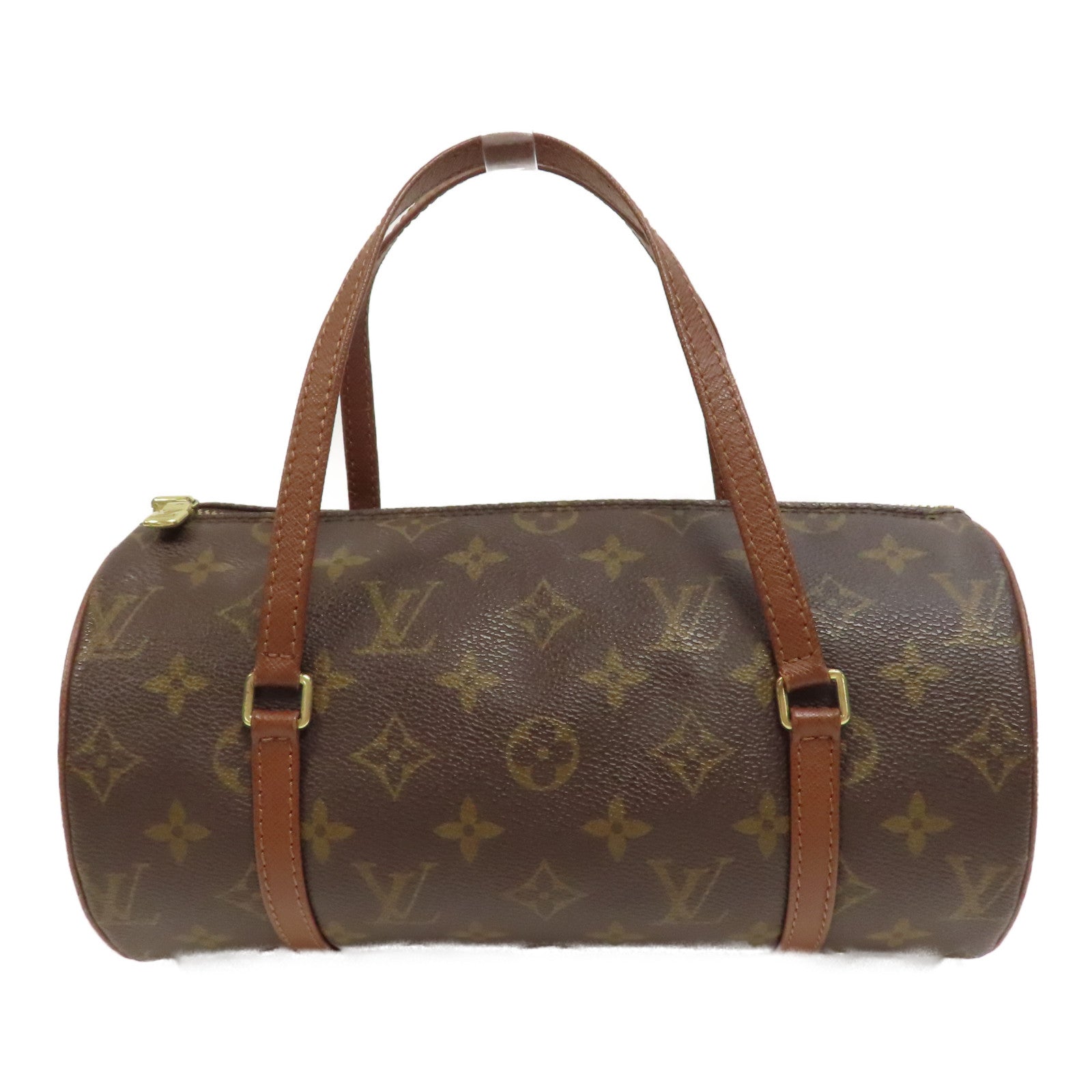 LOUIS VUITTON Monogram Papillon PM金扣肩背袋棕色