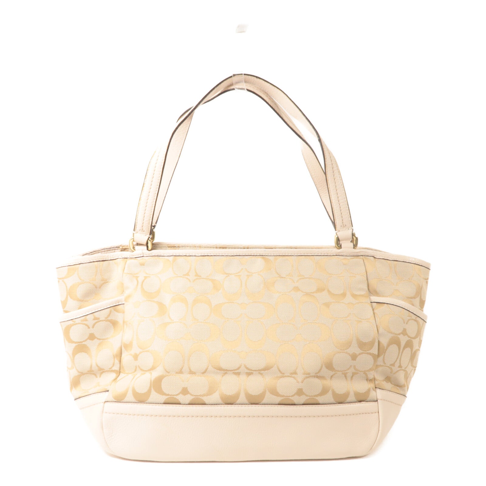 COACH 帆布/牛皮皮革Tote Bag手挽袋