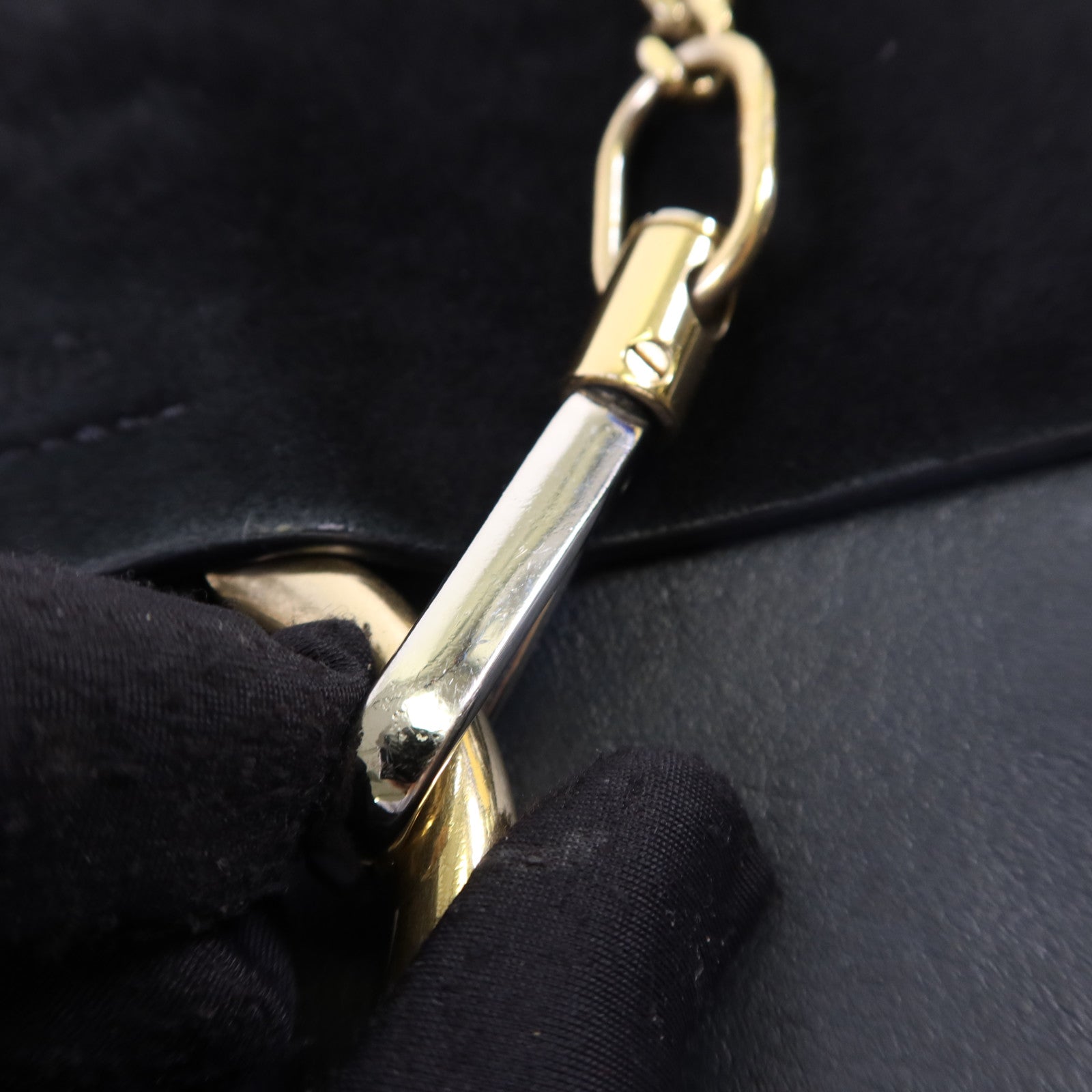 Chloe 牛皮皮革/麂皮皮革Faye金扣肩背袋