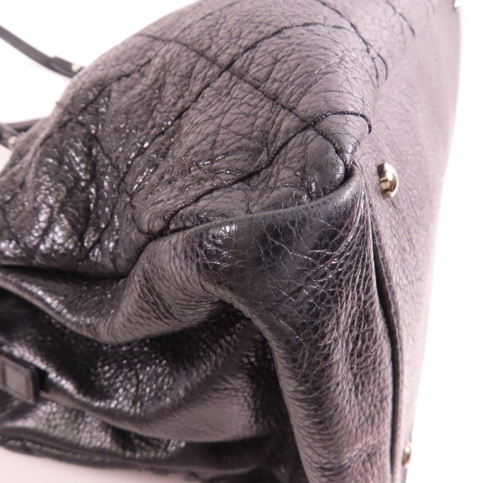 CHANEL 牛皮皮革Tote Bag銀扣手挽袋