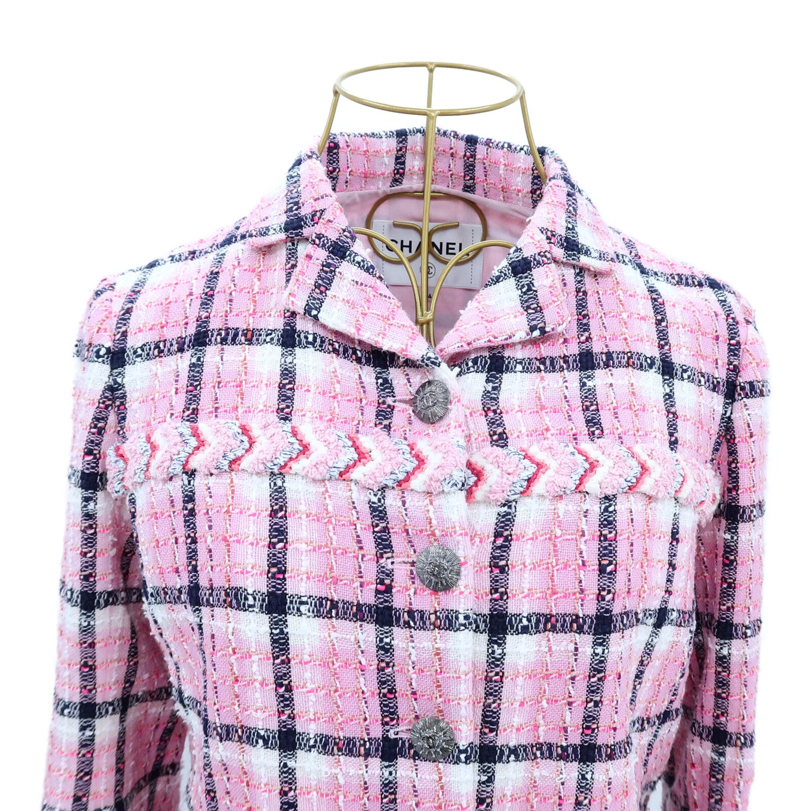 CHANEL Cotton/Wool Coco Mark Button Long-Sleeve Jacket外套