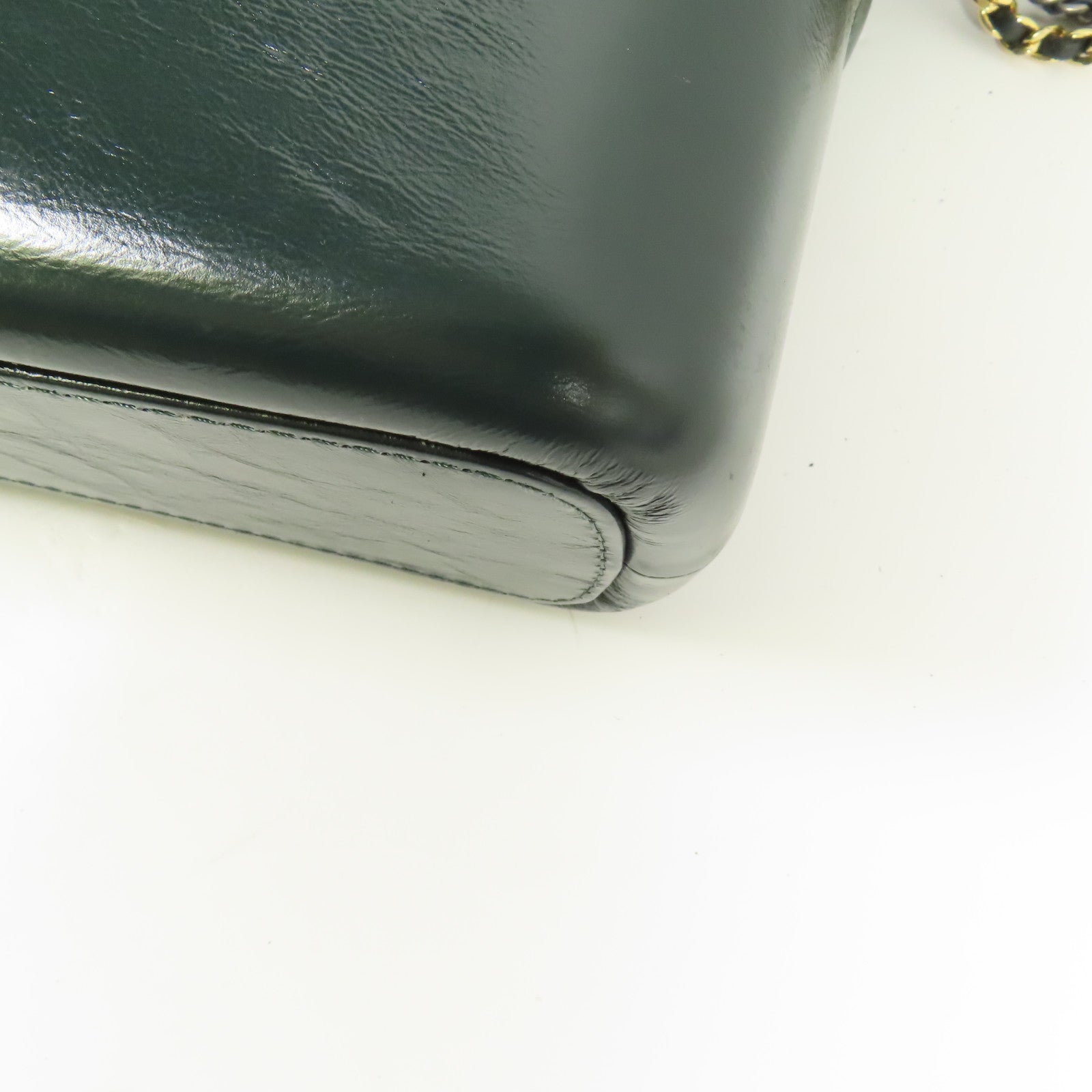 CHANEL CC Gabrielle Medium Chain Shoulder Bag Calfskin Leather Green
