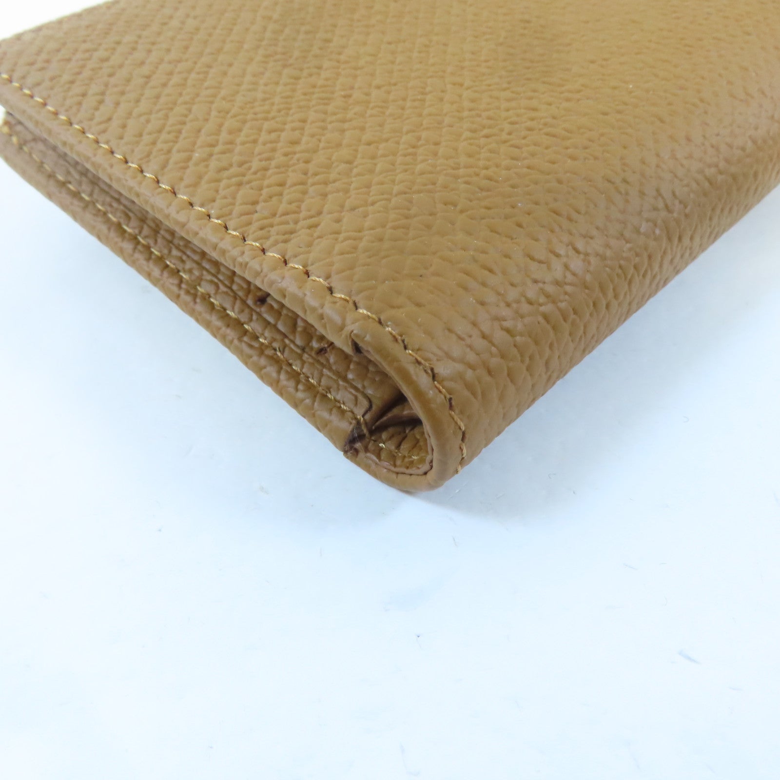 Longchamp 皮革Bifold Wallet銀扣錢包啡色