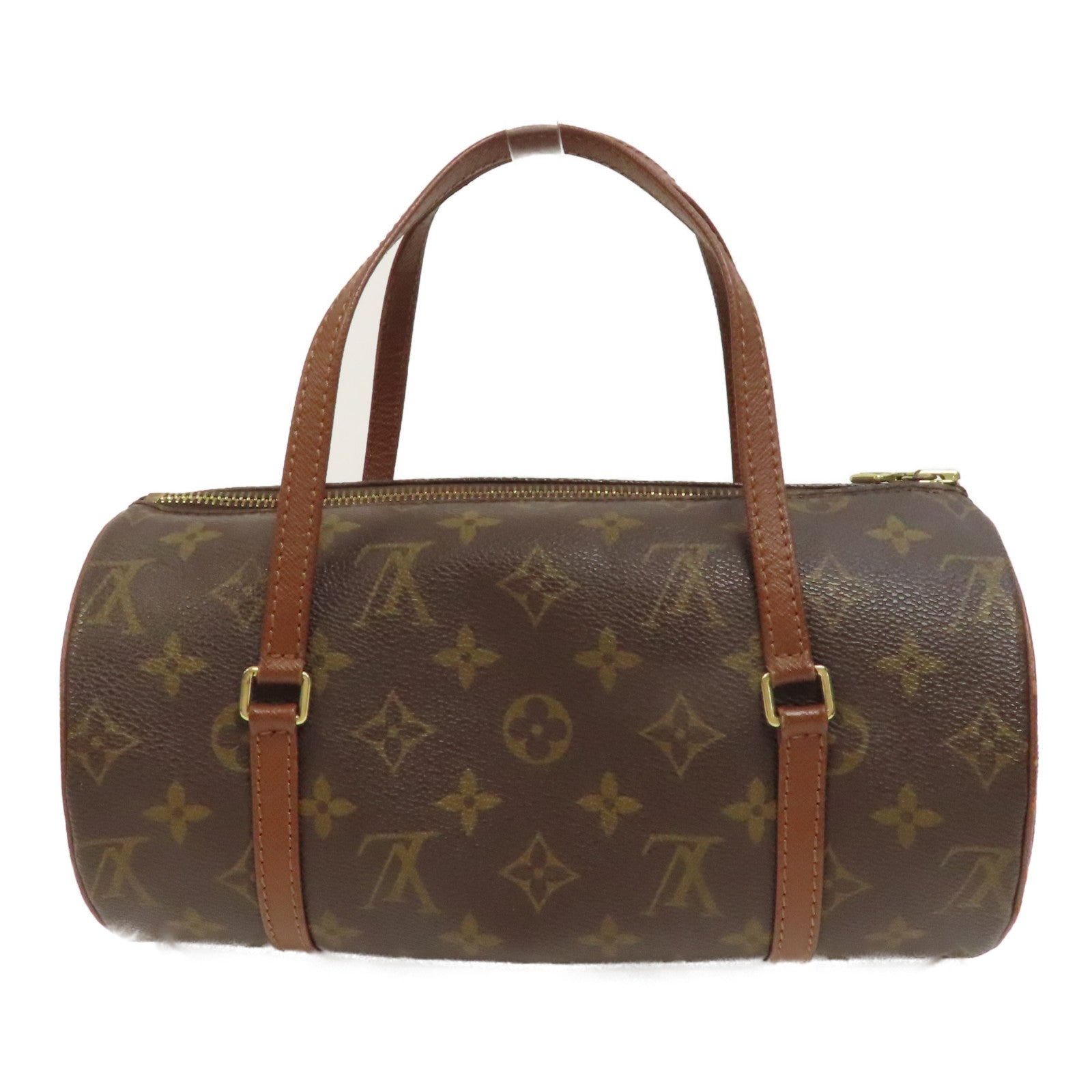 LOUIS VUITTON Monogram Papillon PM金扣肩背袋棕色