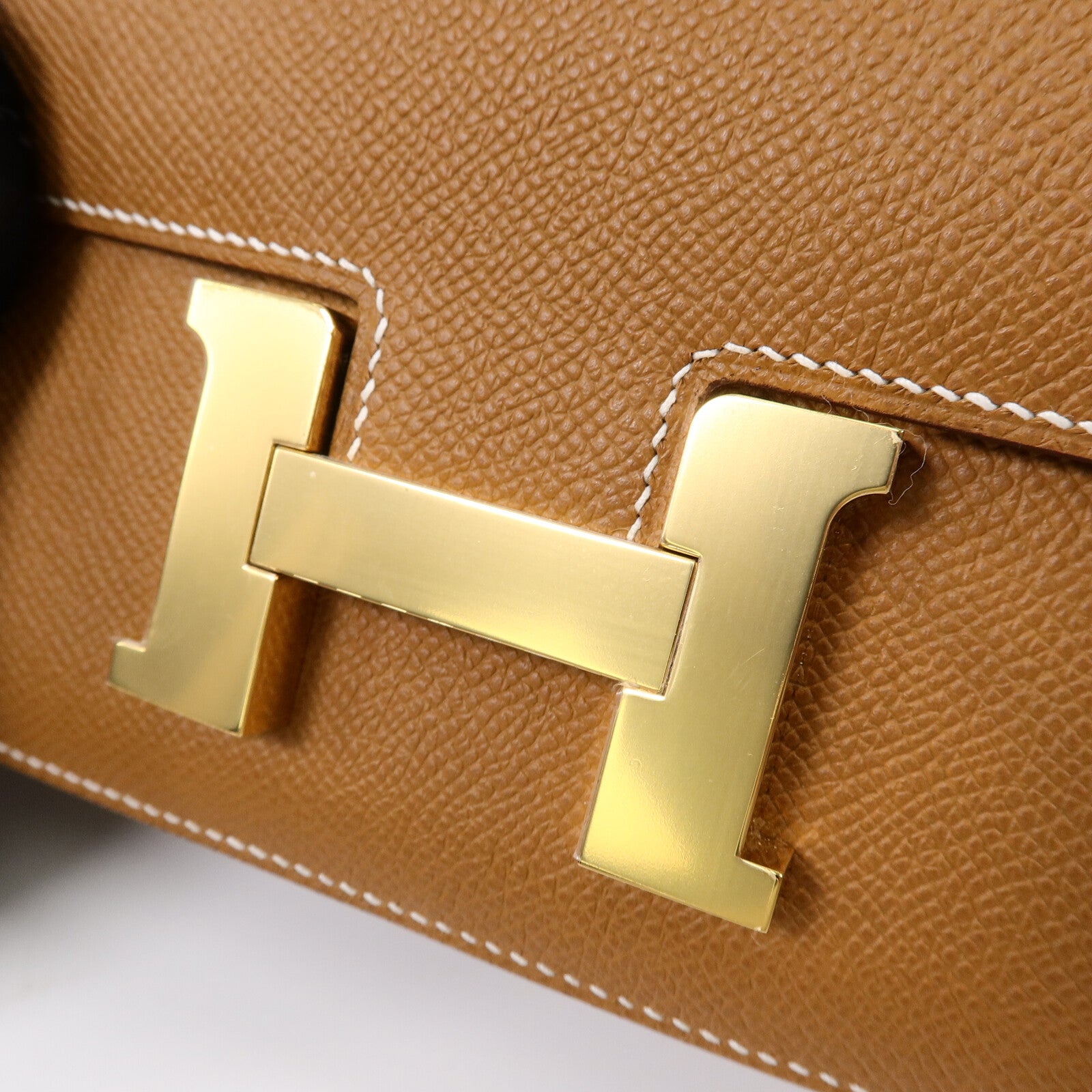 HERMES Epsom皮革Constance Mini肩背袋Gold