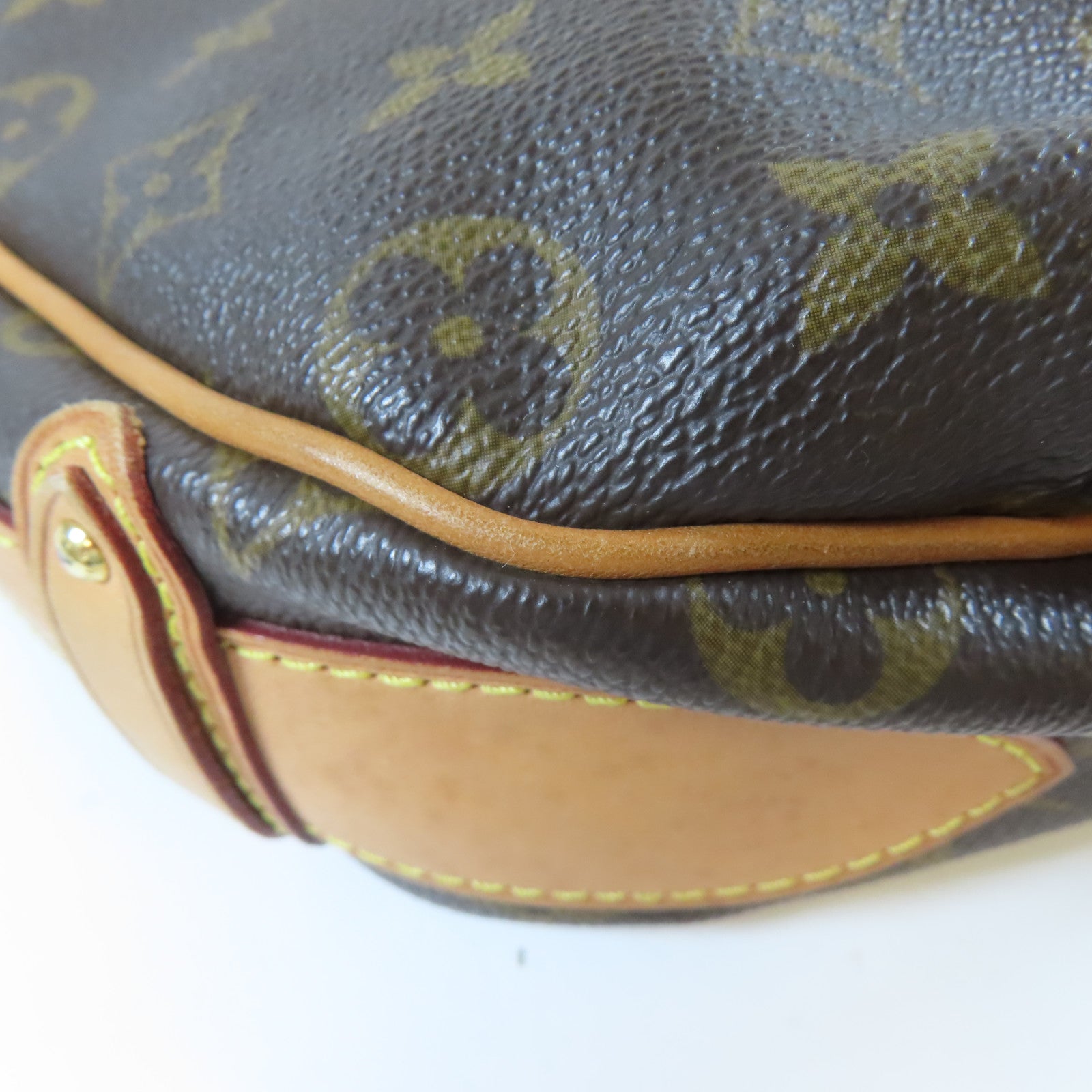LOUIS VUITTON Monogram Tulum GM金扣肩背袋啡色