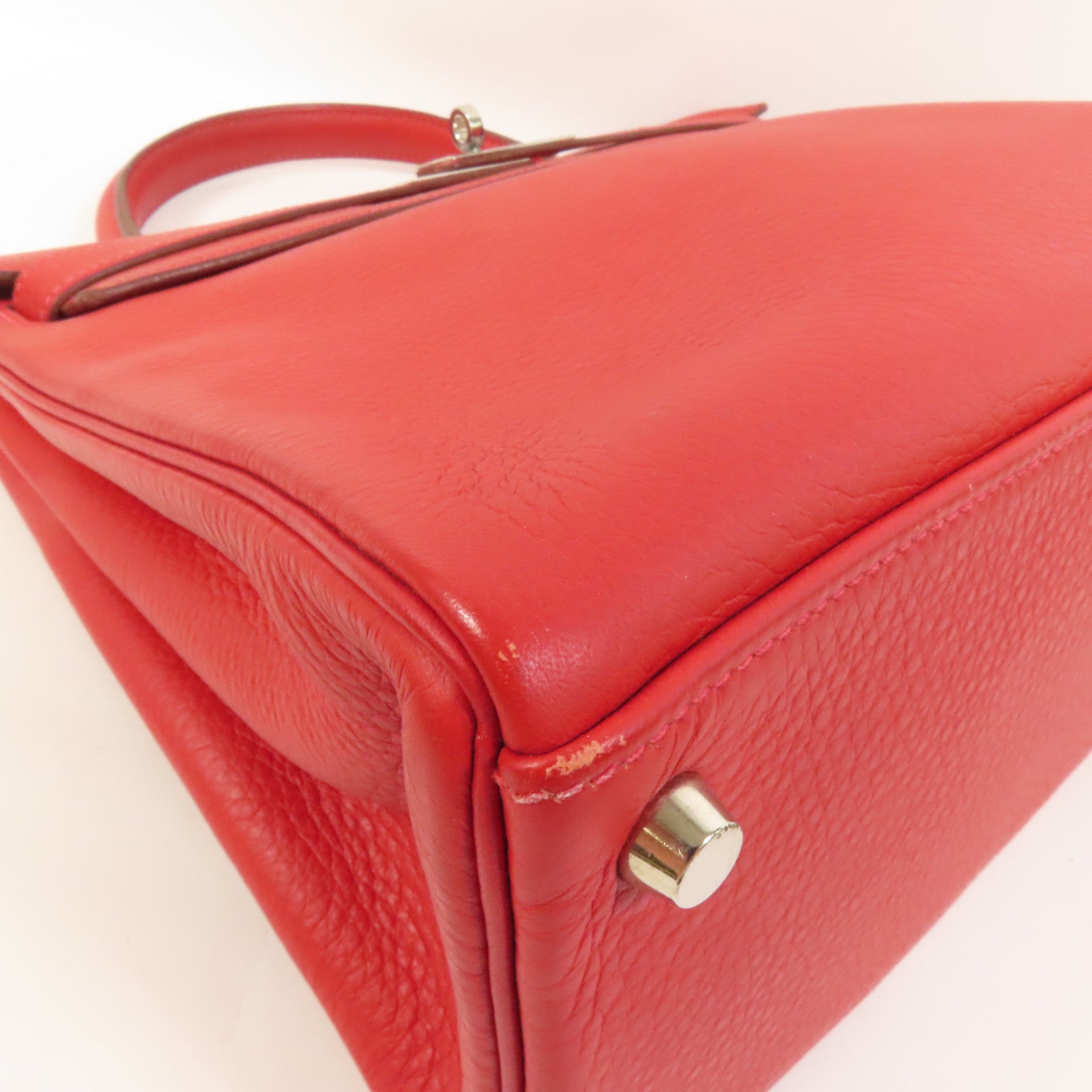 HERMES Togo皮革Kelly 32手挽肩背兩用袋Rouge de Coeur