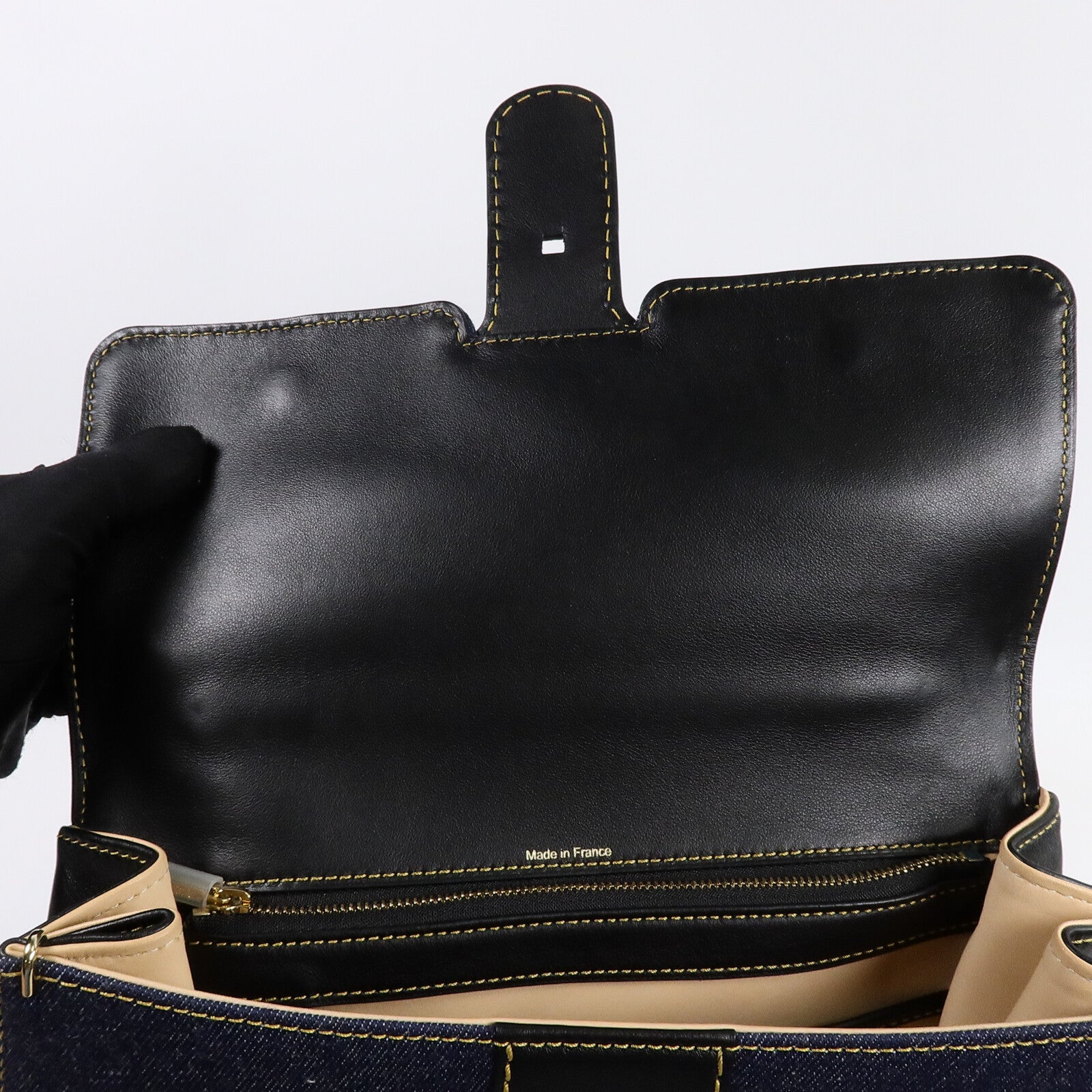 Delvaux 牛仔布Brillant Trench手挽肩背兩用袋