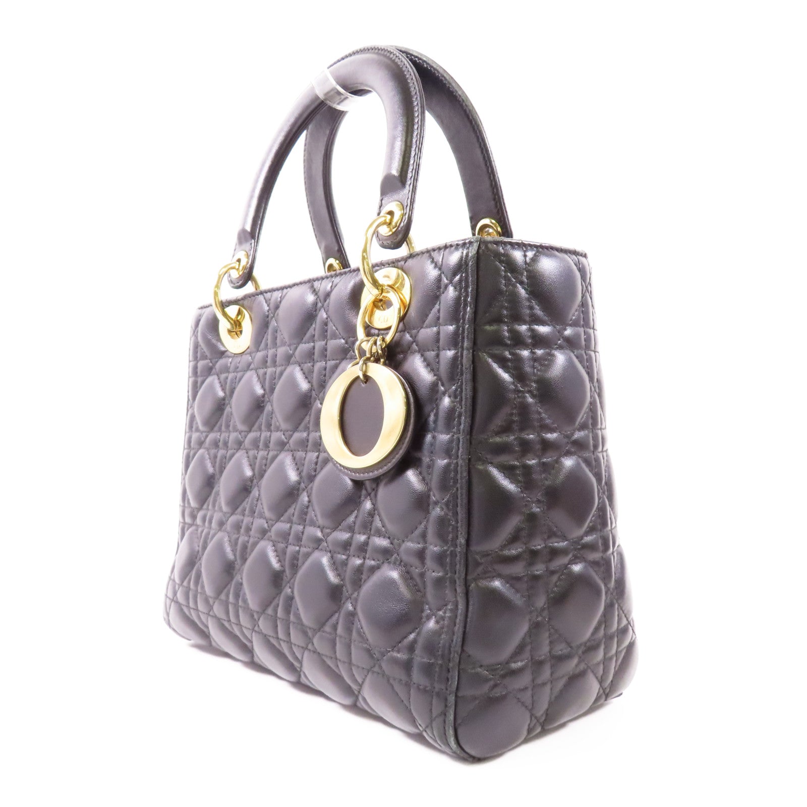 Dior 羊皮皮革Lady Dior金扣手挽肩背兩用袋