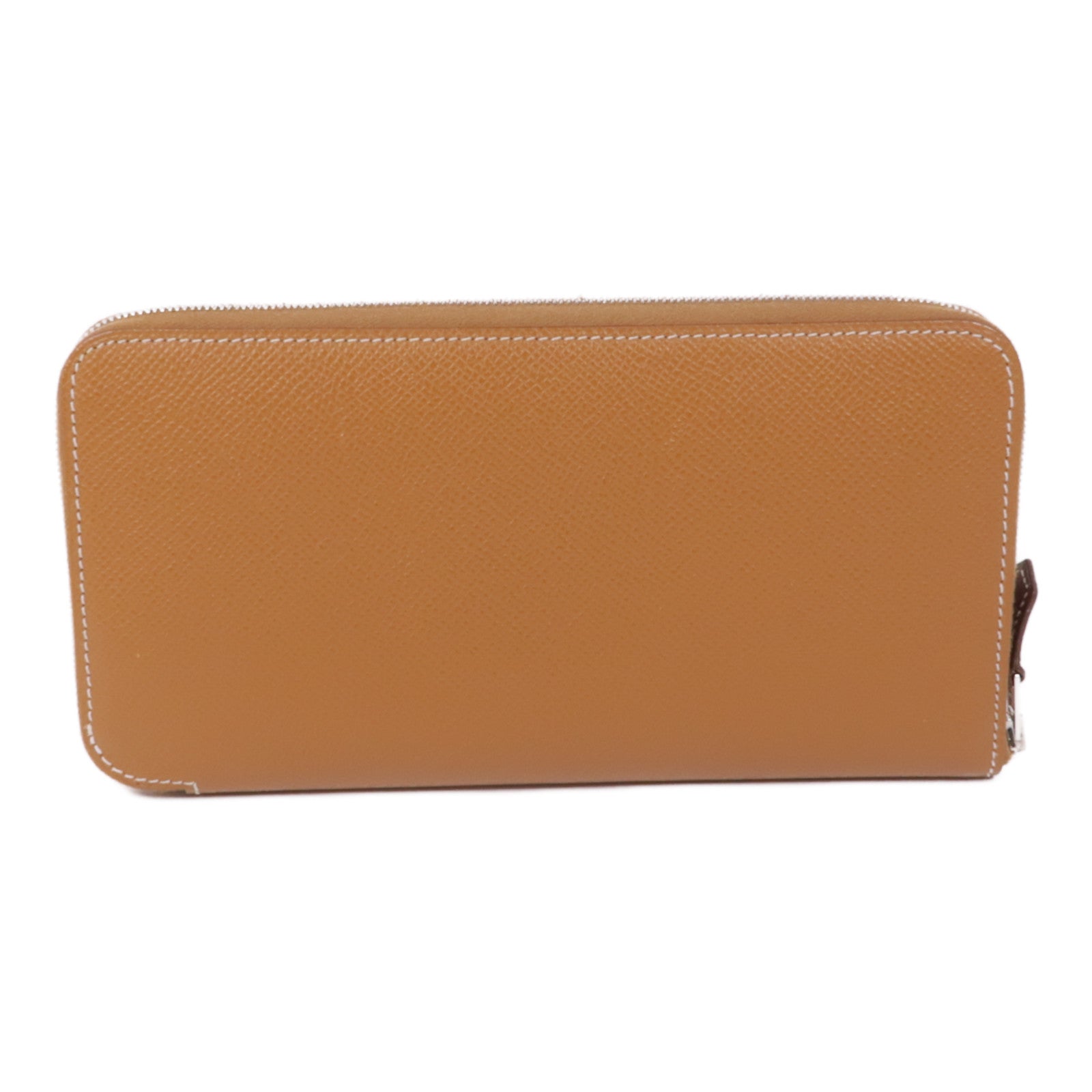 HERMES Epsom皮革Silk In Long Wallet銀扣長錢包37 Gold