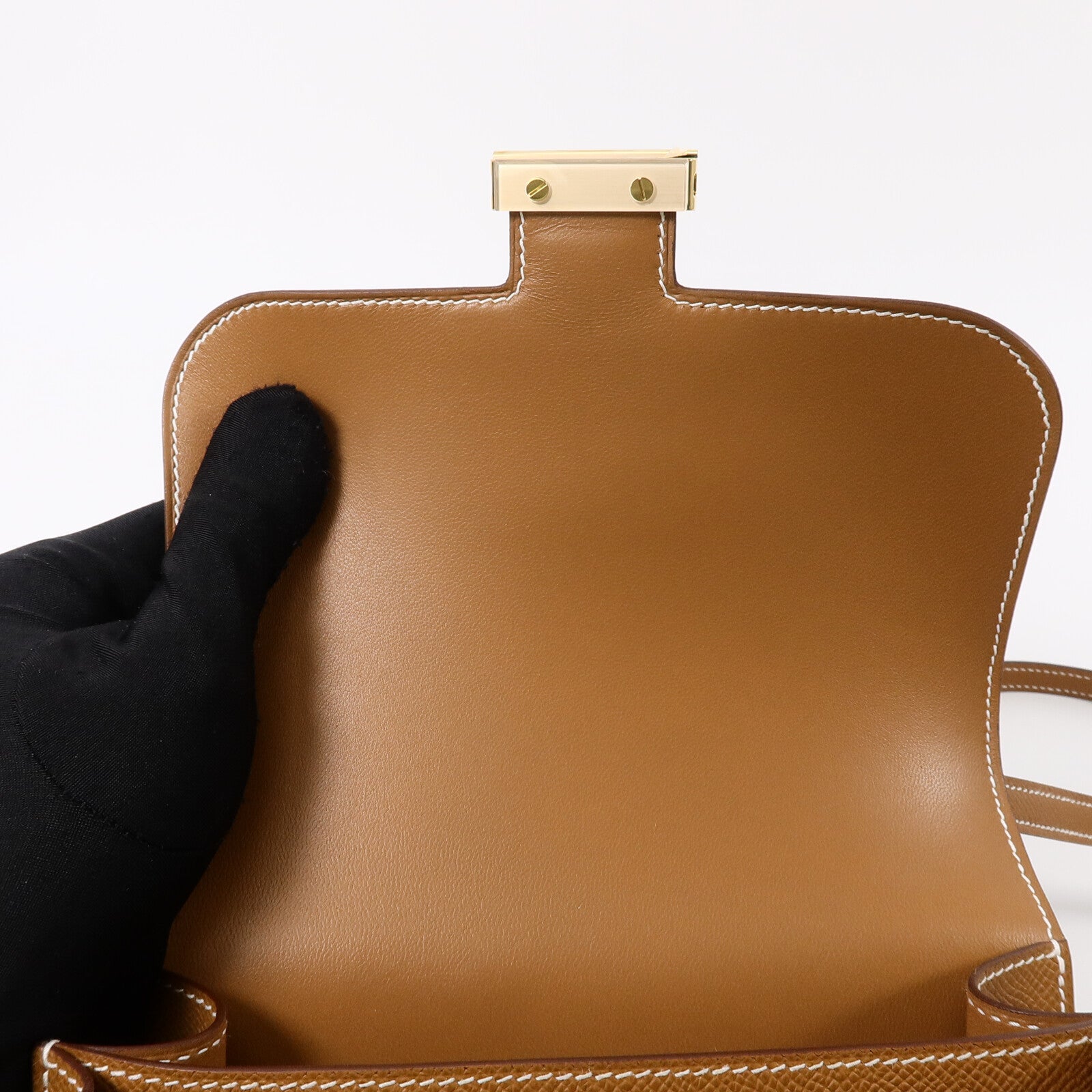 HERMES Epsom皮革Constance Mini肩背袋Gold