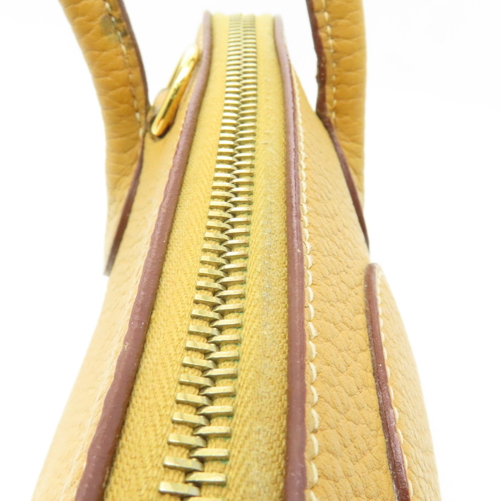 HERMES Ardennes皮革Bolide 31金扣手挽肩背兩用袋芥末色