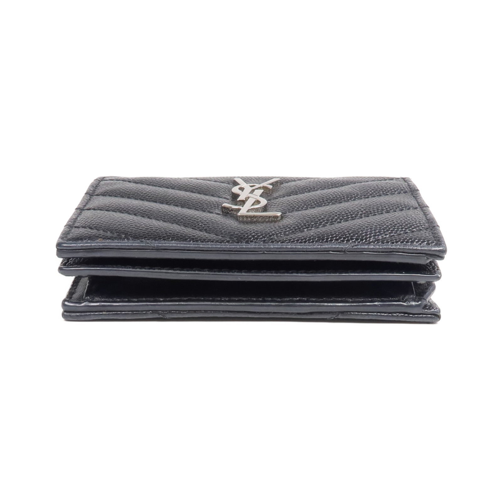SAINT LAURENT 牛皮皮革Wallet銀扣錢包