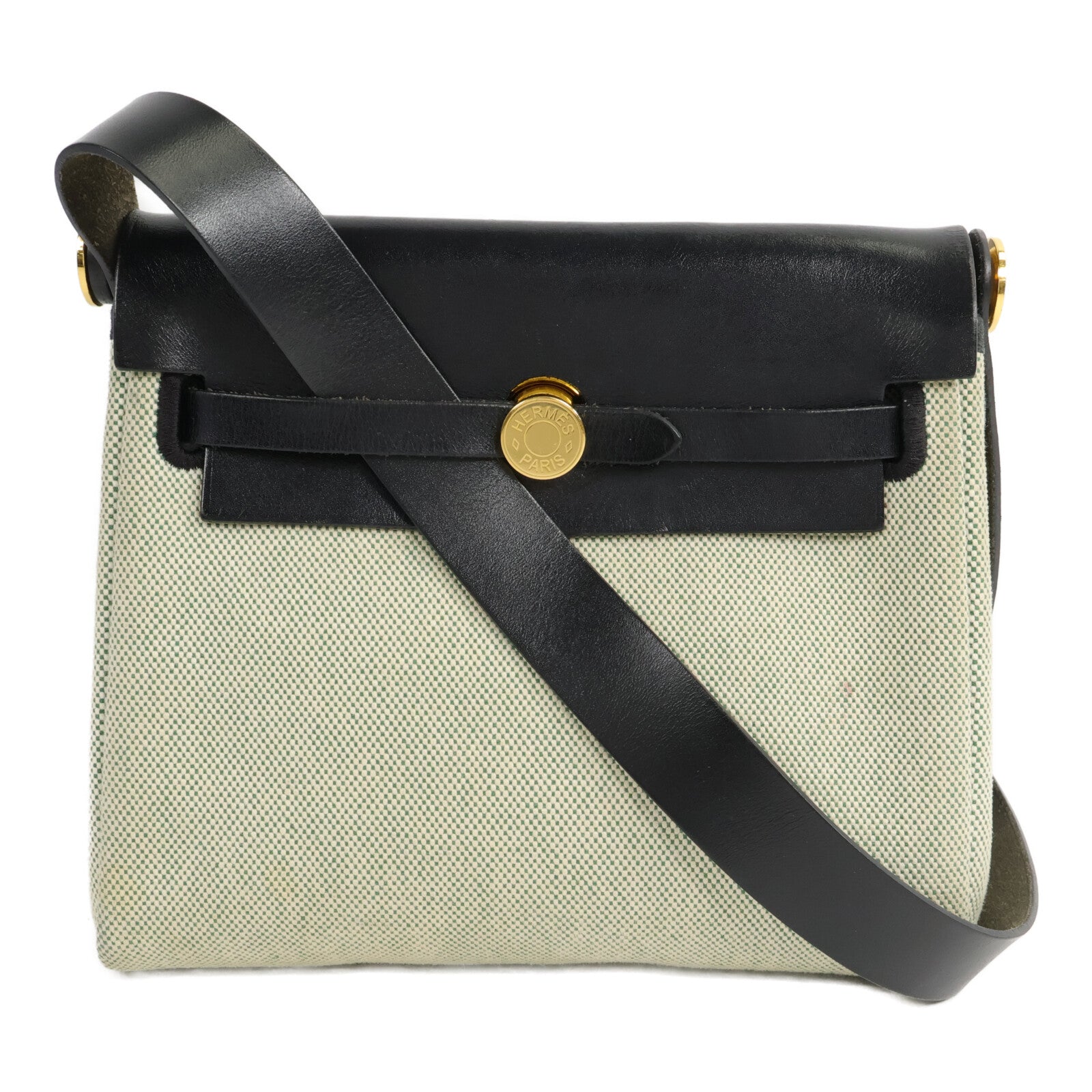 HERMES 帆布Mini Herbag肩背袋