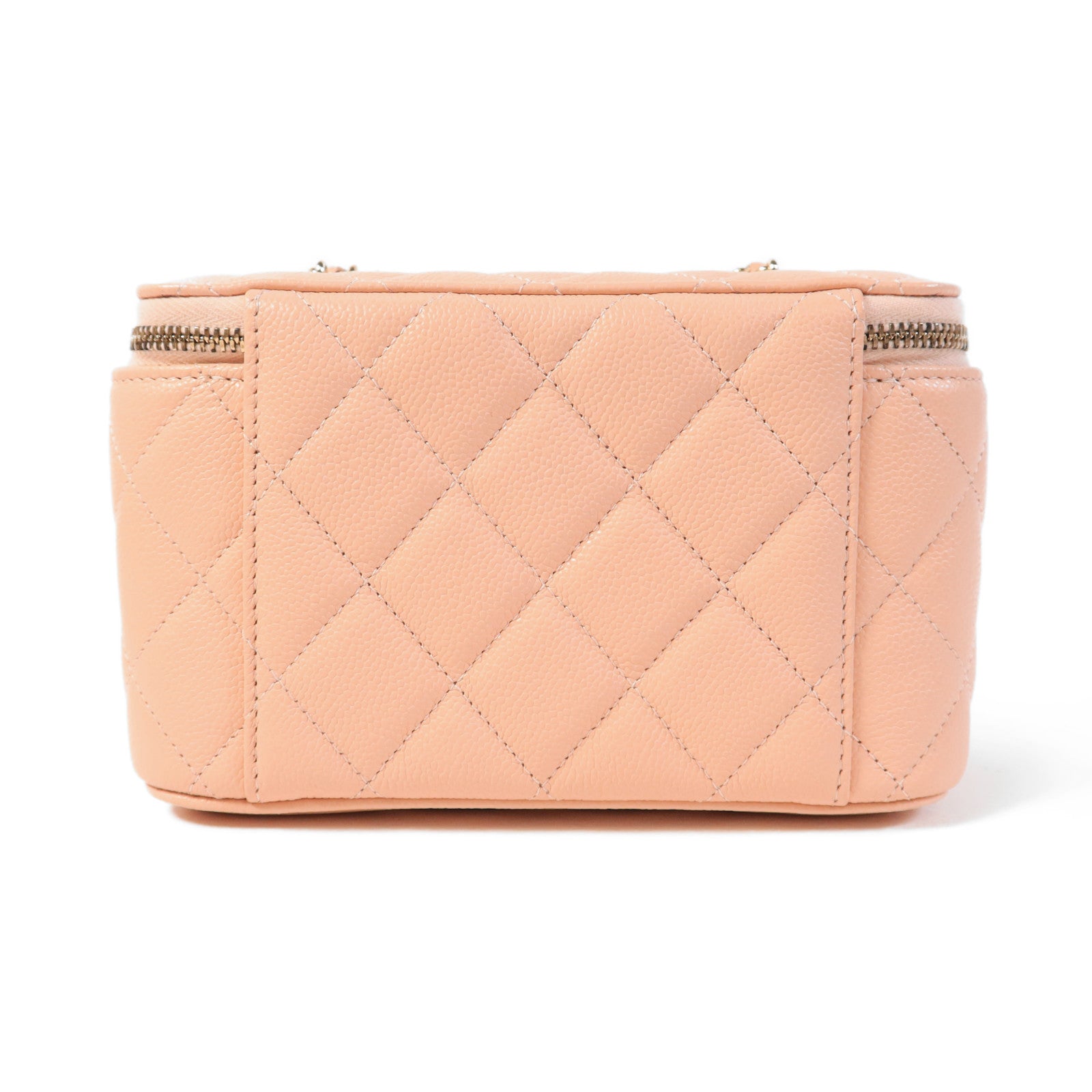 CHANEL 牛皮皮革Vanity Case金扣鏈帶肩背袋