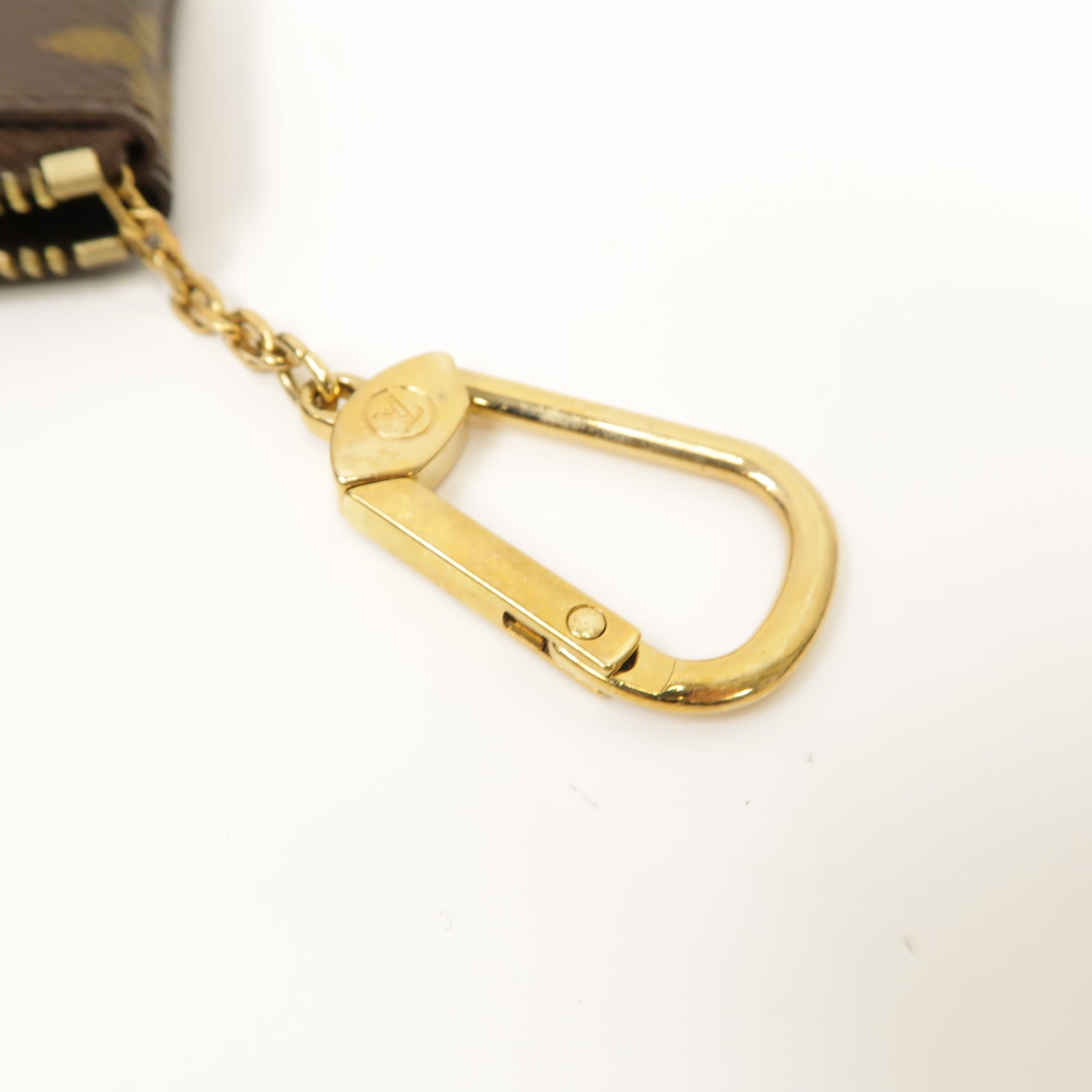 LOUIS VUITTON Monogram Key & Coin Pouch金扣鑰匙零錢包啡色