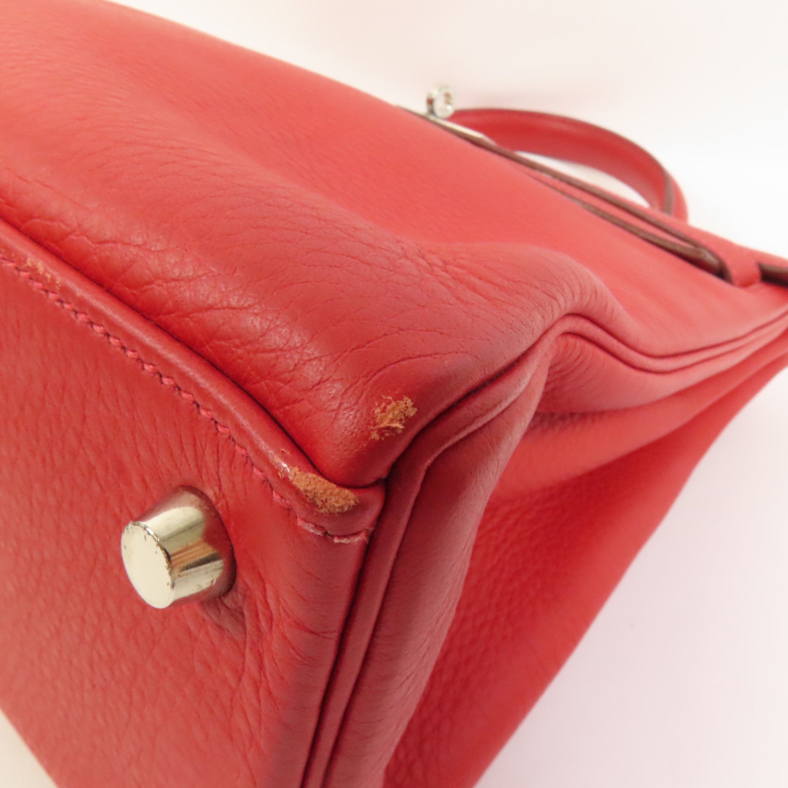 HERMES Togo皮革Kelly 32手挽肩背兩用袋Rouge de Coeur