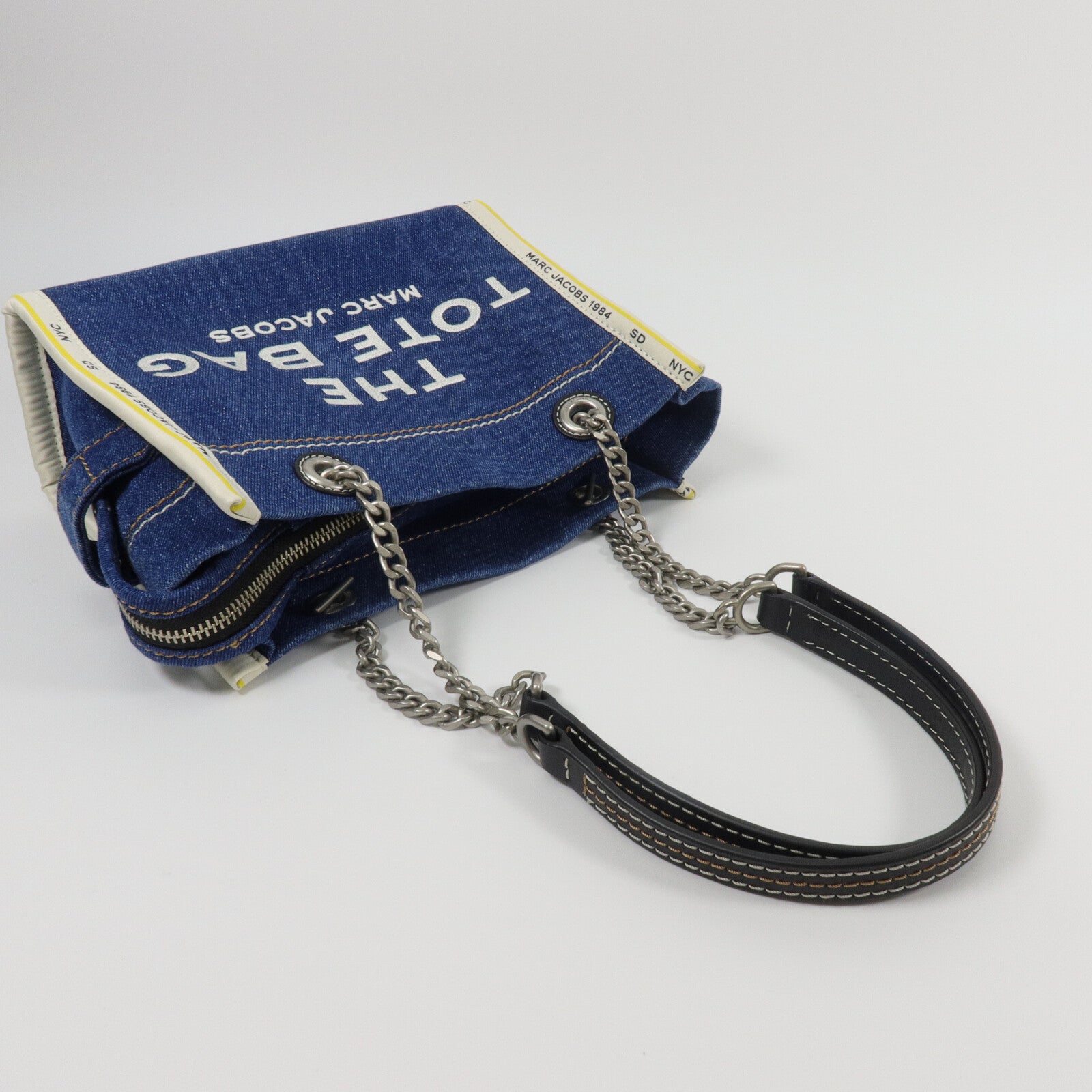 MARC JACOBS 牛仔布Chain Shoulder鏈帶肩背袋