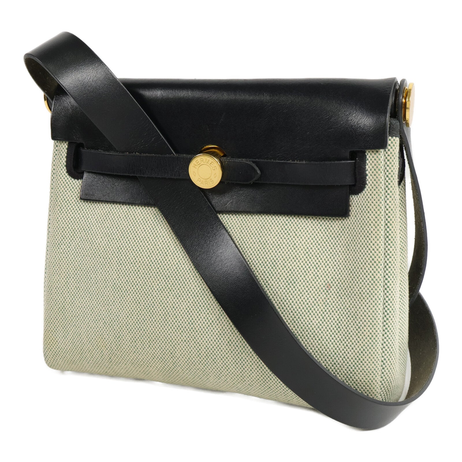 HERMES 帆布Mini Herbag肩背袋