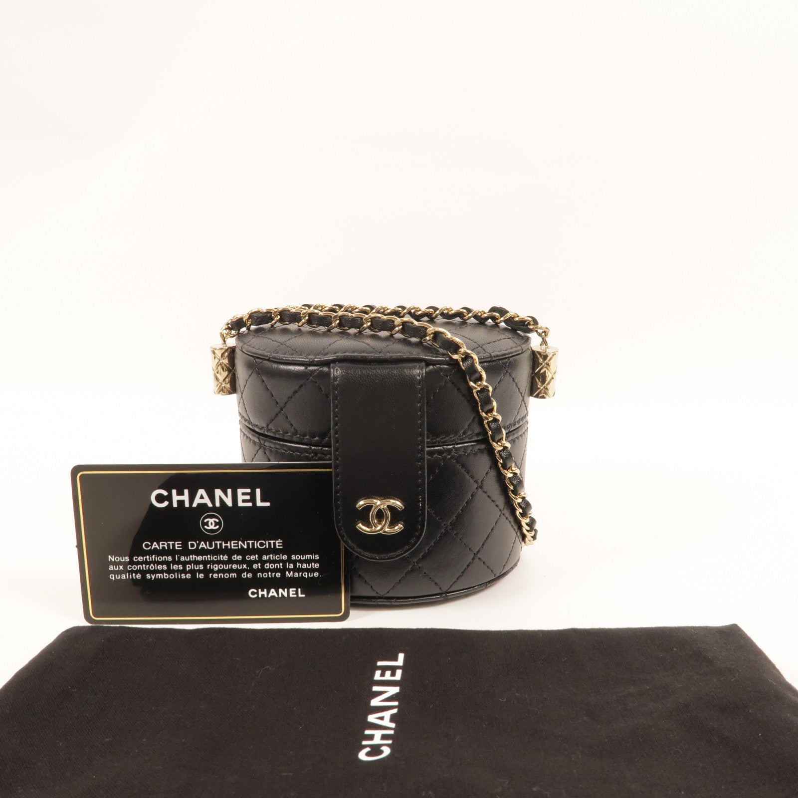 CHANEL 羊皮皮革Mini Round Vanity肩背袋