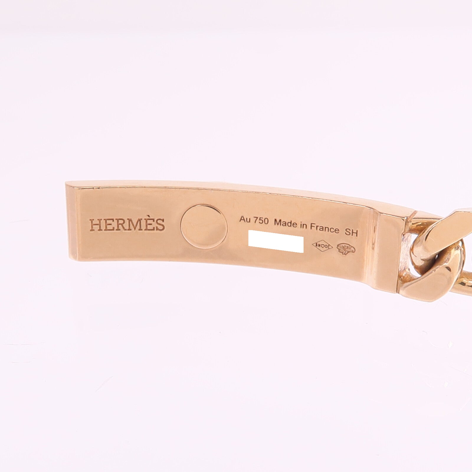 HERMES 18K玫瑰金Kelly Gourmette鑽石手鏈