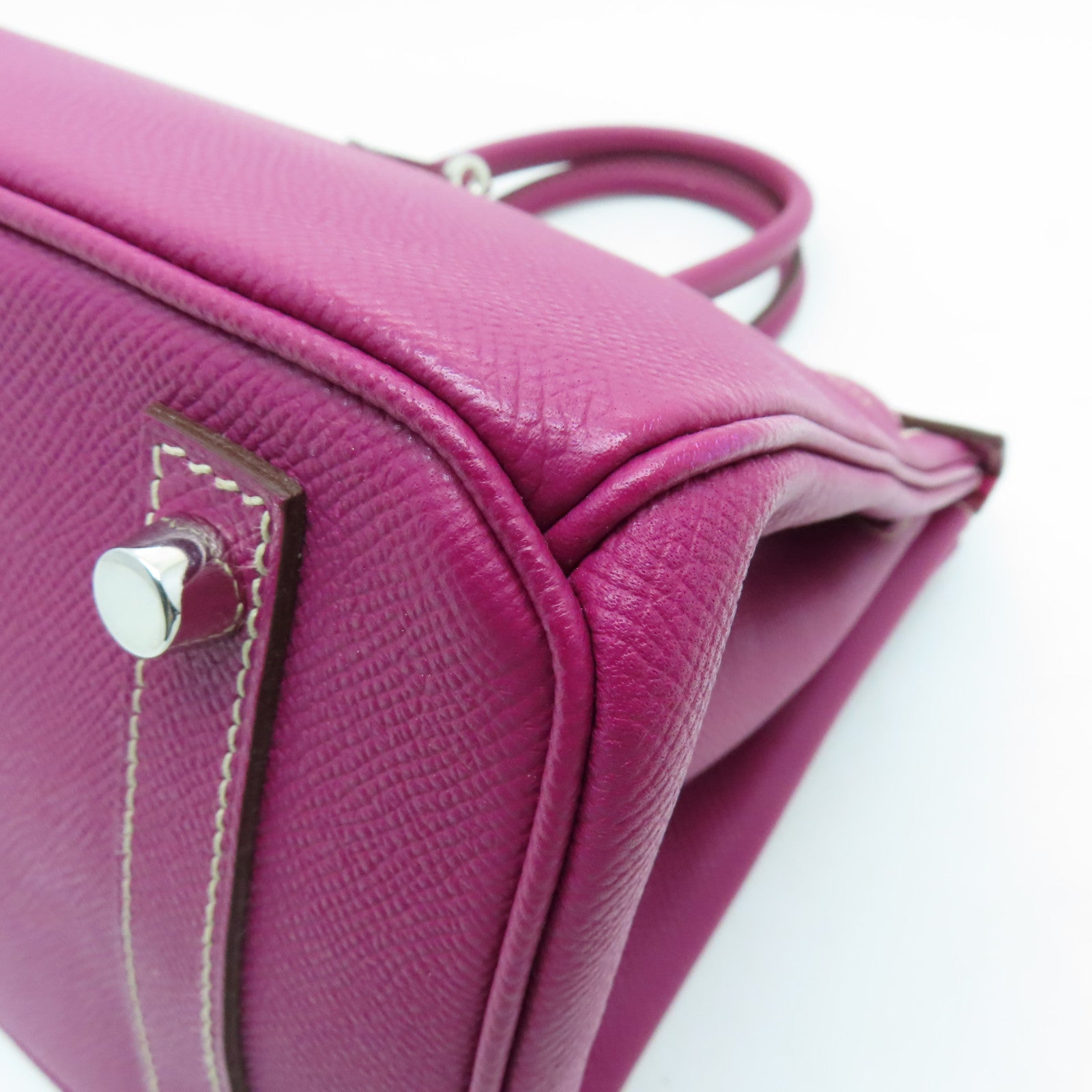HERMES 【清倉大減價】Epsom皮革Birkin 30銀扣手挽袋紫色