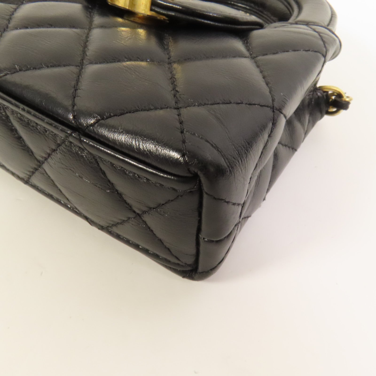 CHANEL 【激減優惠】牛皮皮革Kelly Nano金扣手挽肩背兩用袋