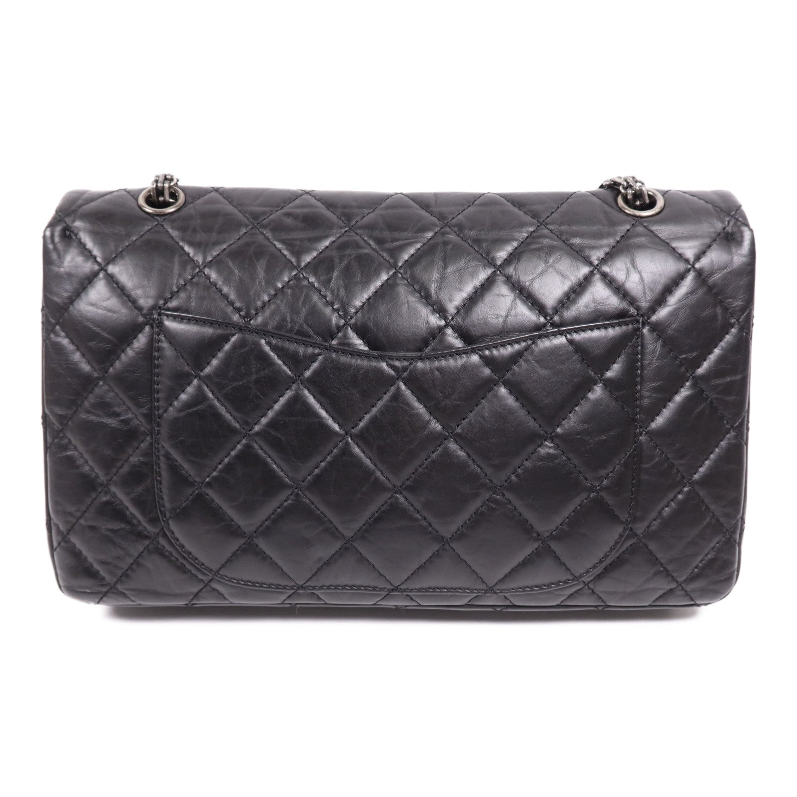 CHANEL 牛皮皮革2.55銀扣鏈帶肩背袋