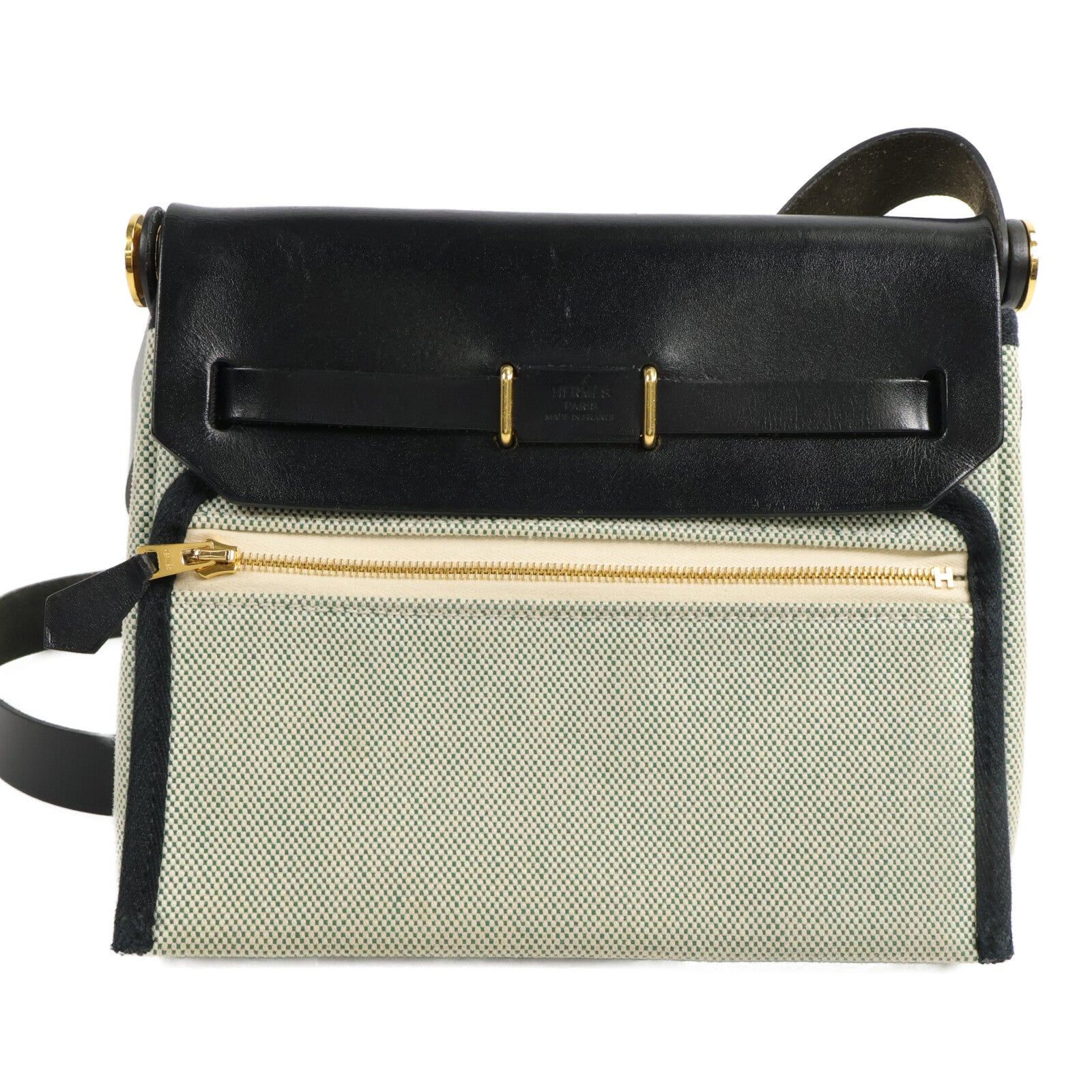 HERMES 帆布Mini Herbag肩背袋