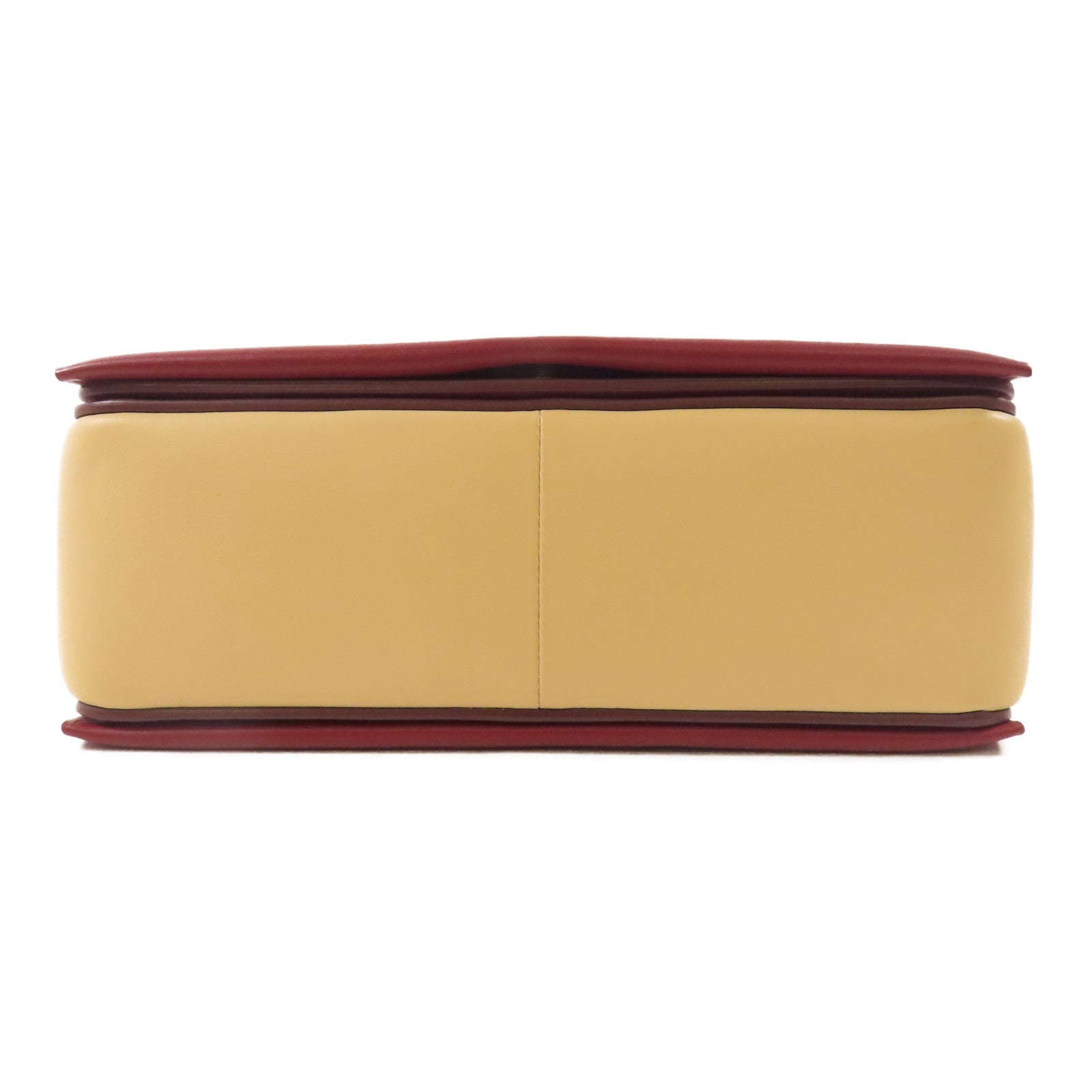 CELINE 羊皮皮革Shoulder Bag金扣肩背袋杏色/紅色