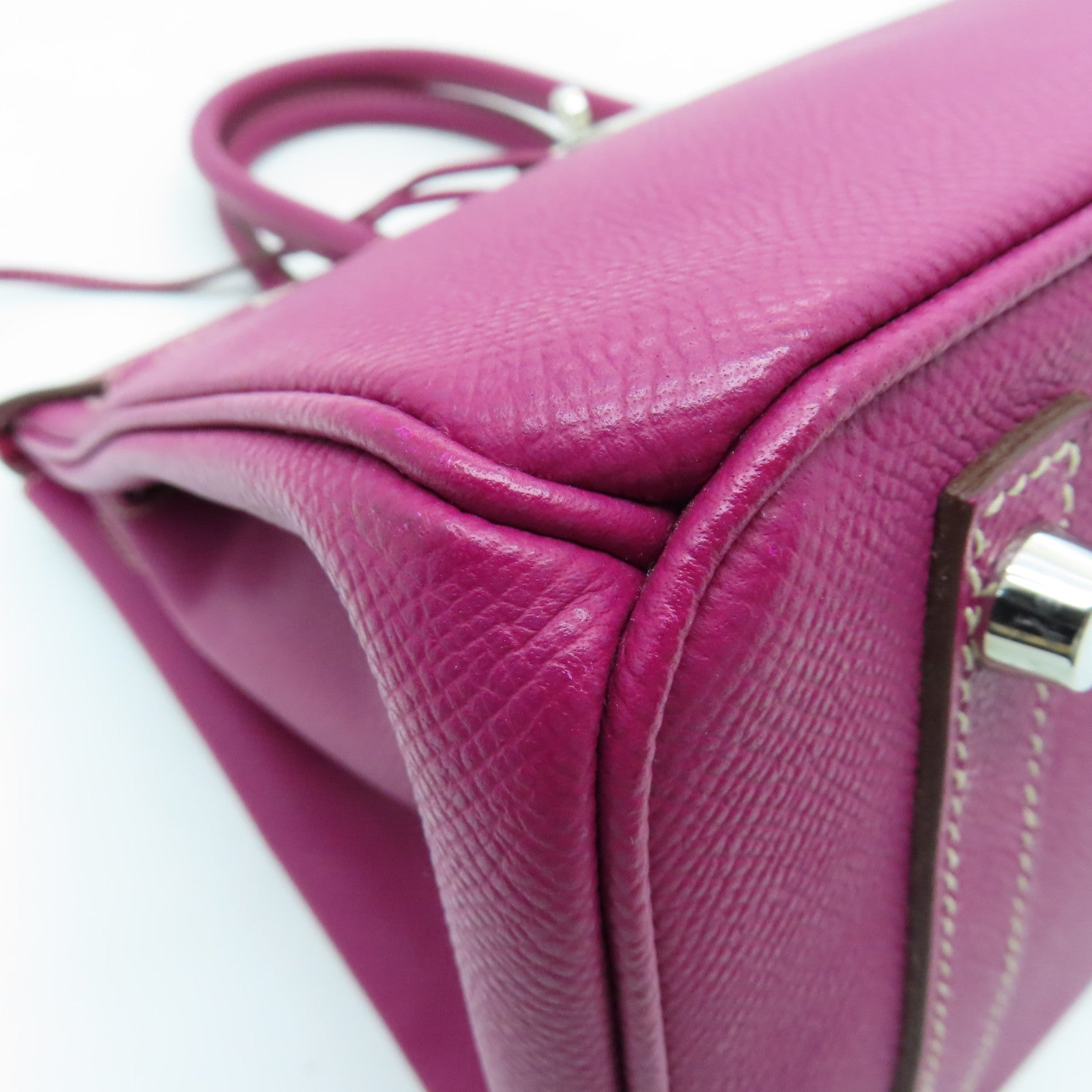 HERMES 【清倉大減價】Epsom皮革Birkin 30銀扣手挽袋紫色