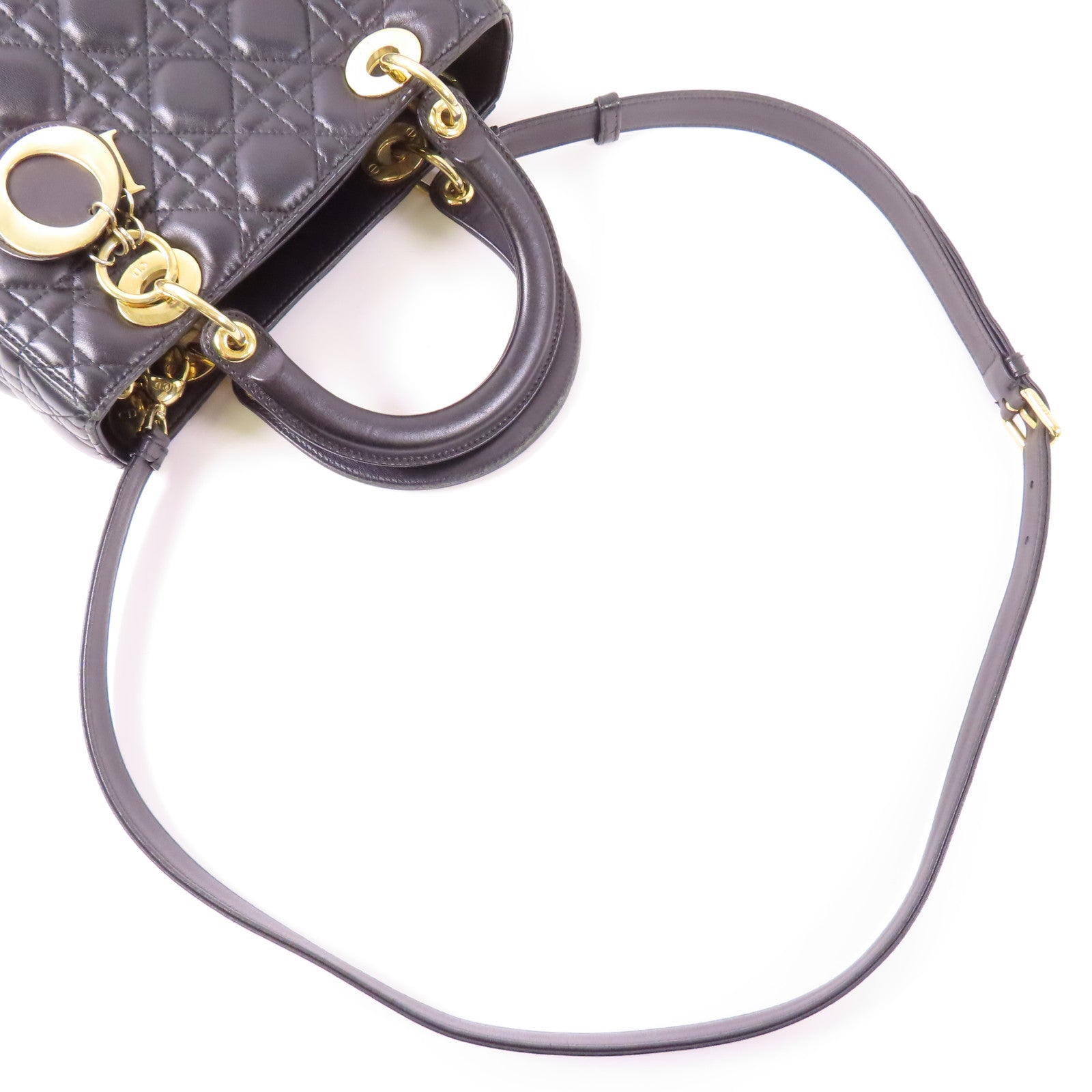 Dior 【激減優惠】羊皮皮革Lady Dior金扣手挽肩背兩用袋