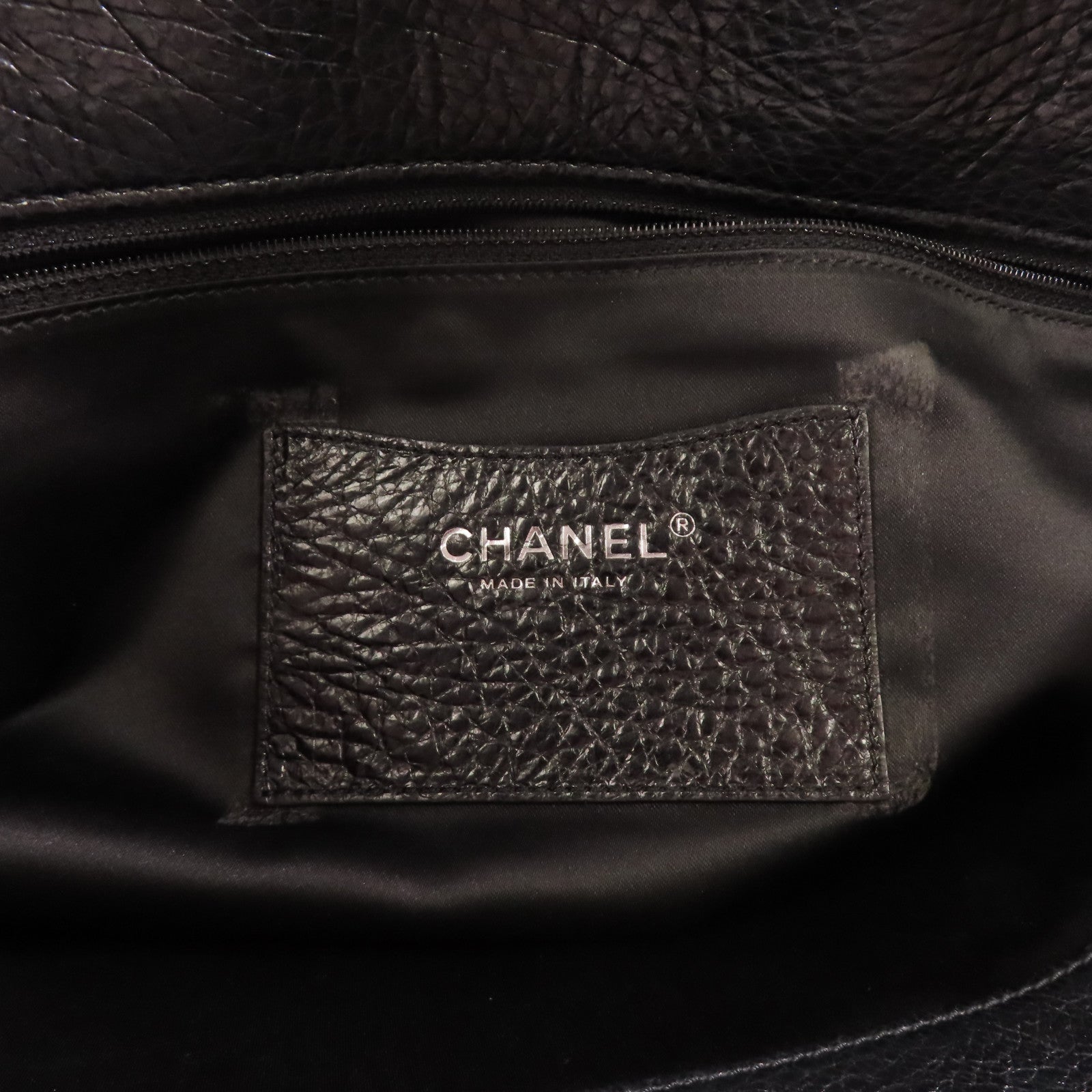CHANEL 牛皮皮革Tote Bag銀扣手挽袋