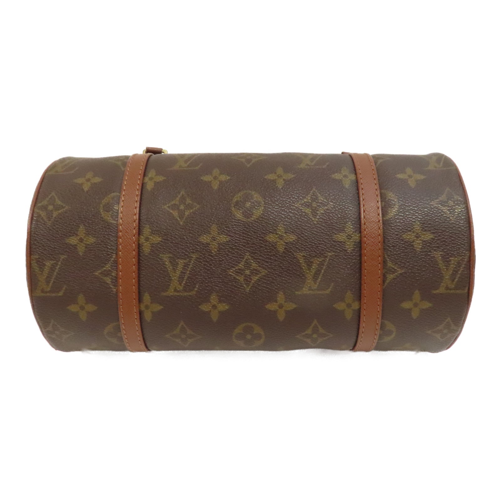 LOUIS VUITTON Monogram Papillon PM金扣肩背袋棕色