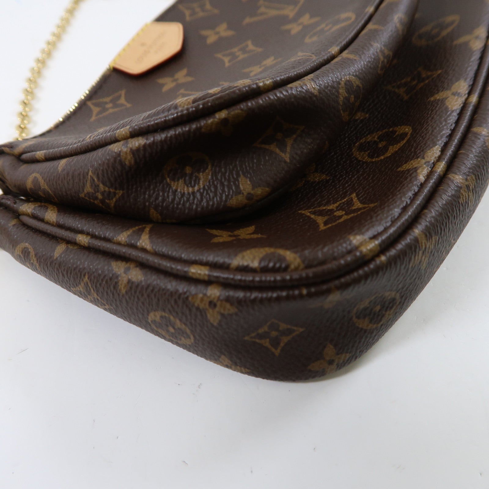 LOUIS VUITTON Monogram Multi Pochette Accessoires金扣手挽肩背兩用袋棕色