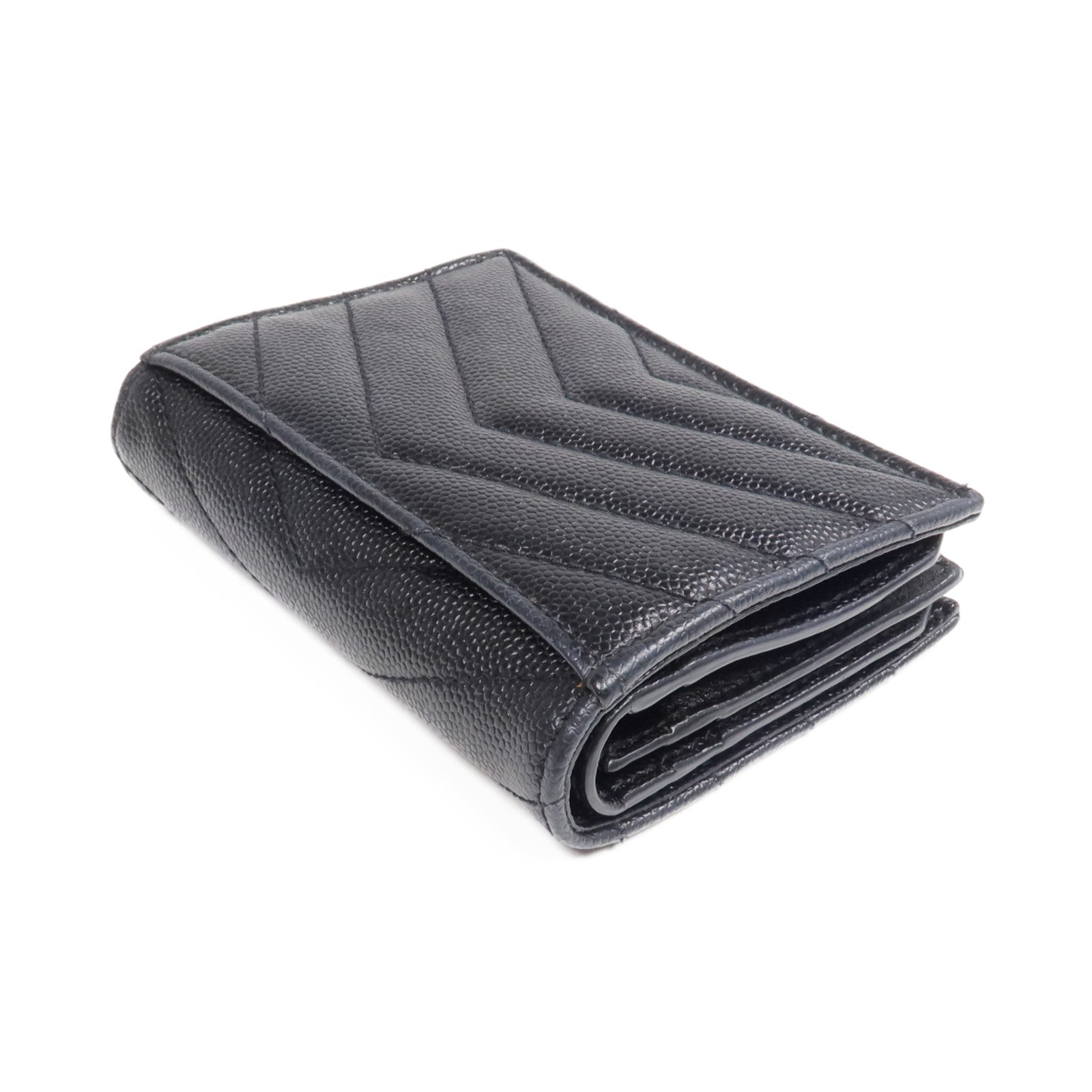 SAINT LAURENT 牛皮皮革Wallet銀扣錢包