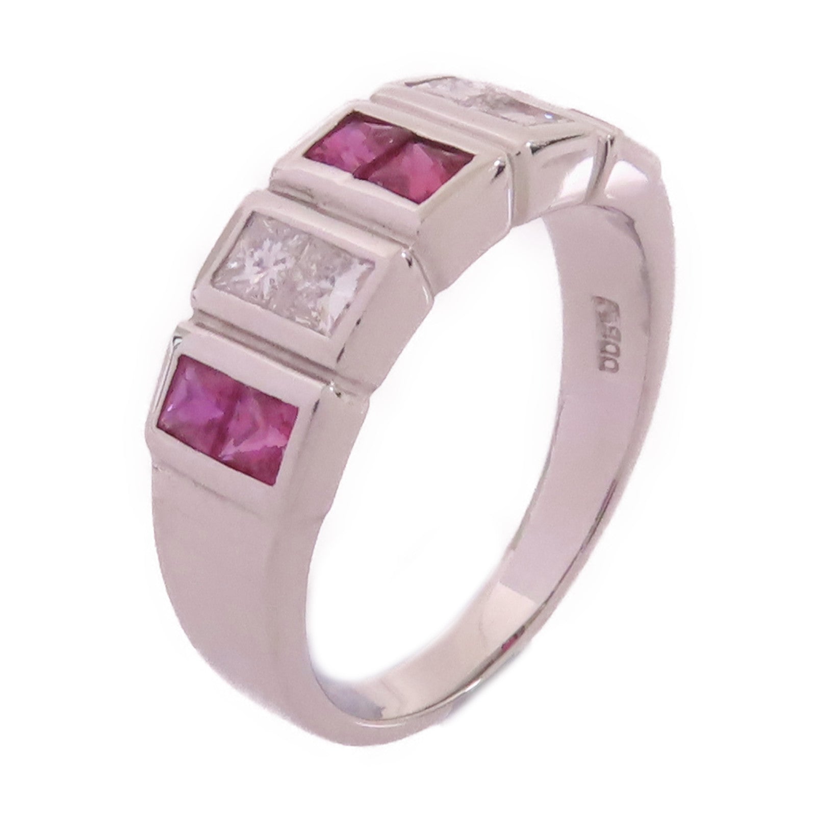 JEWELRY 【激減優惠】PT900鉑金/0.70ct紅寶石/0.40ct鑽石Ruby Ring戒指US#6.75