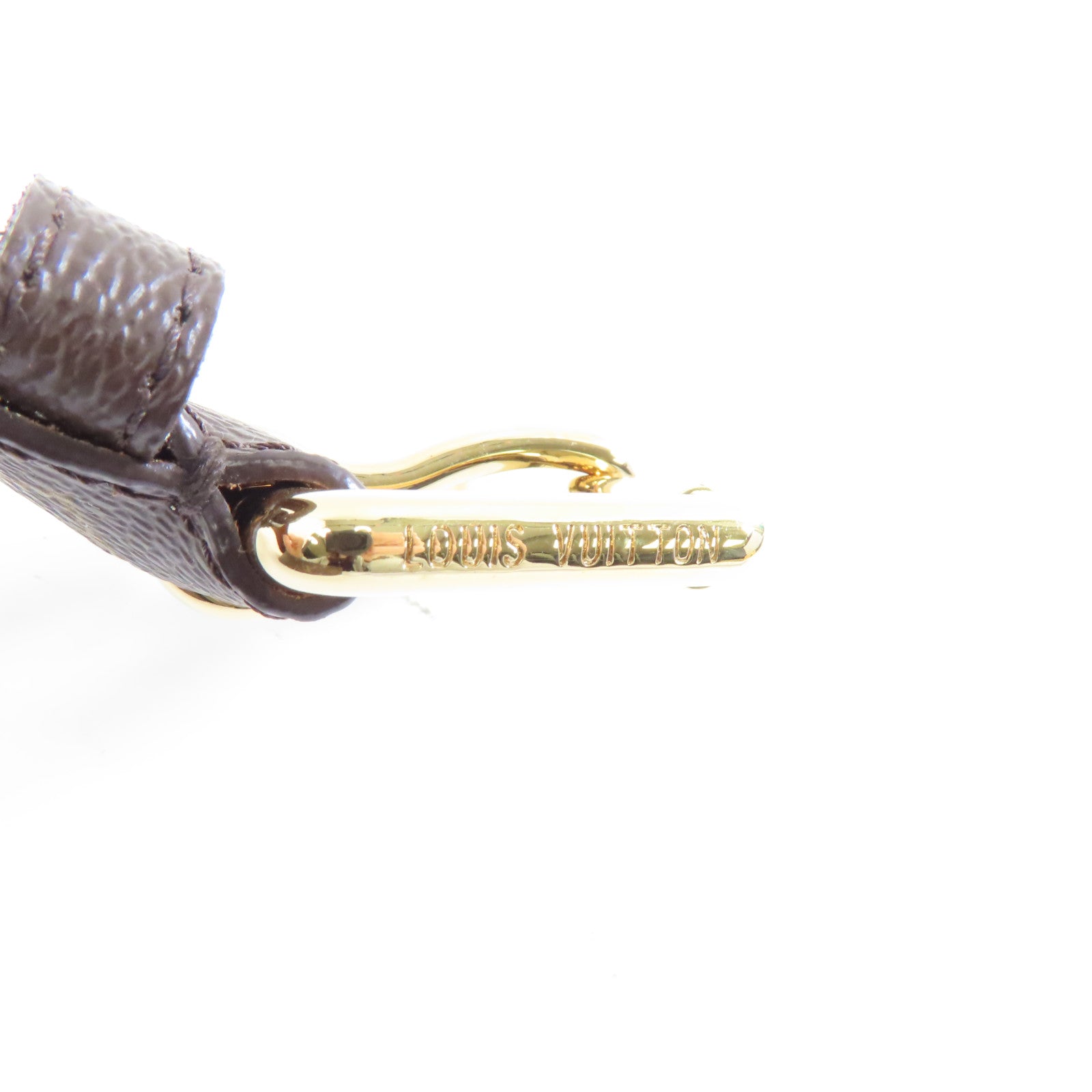 LOUIS VUITTON Monogram Belt金扣皮帶啡色