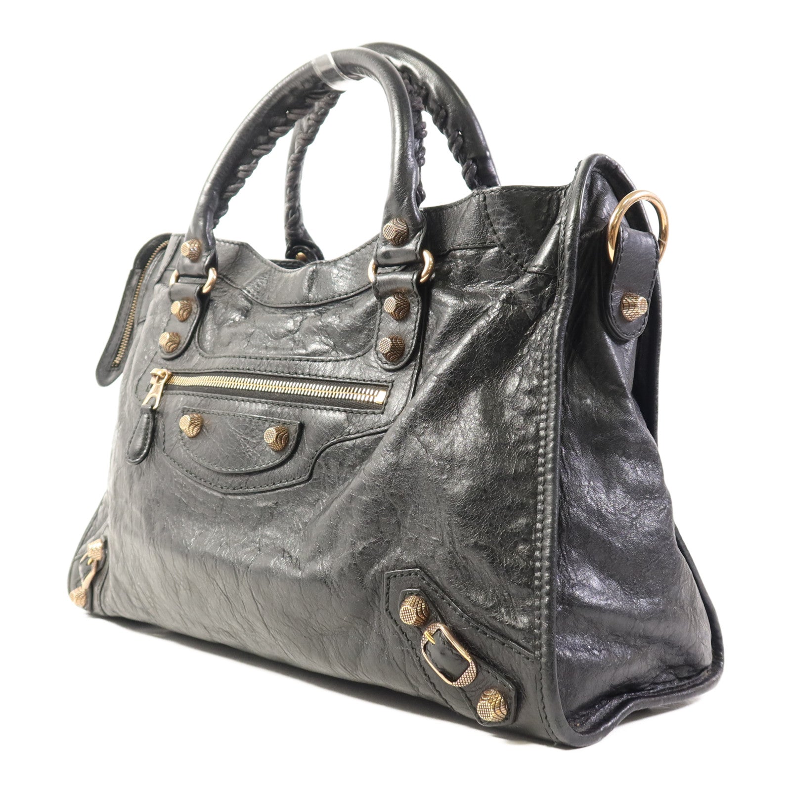 BALENCIAGA 牛皮皮革Giant City金扣手挽肩背兩用袋