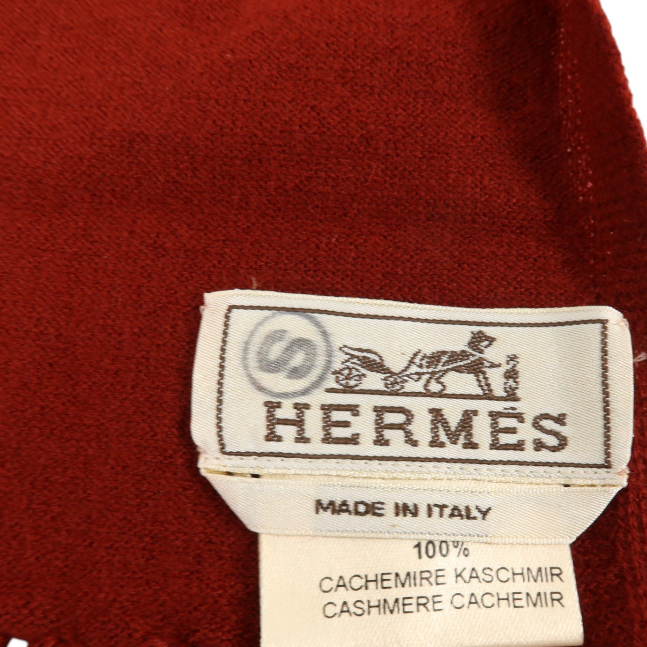 HERMES 羊絨Recto-Verso Mufflere圍巾Rouge H