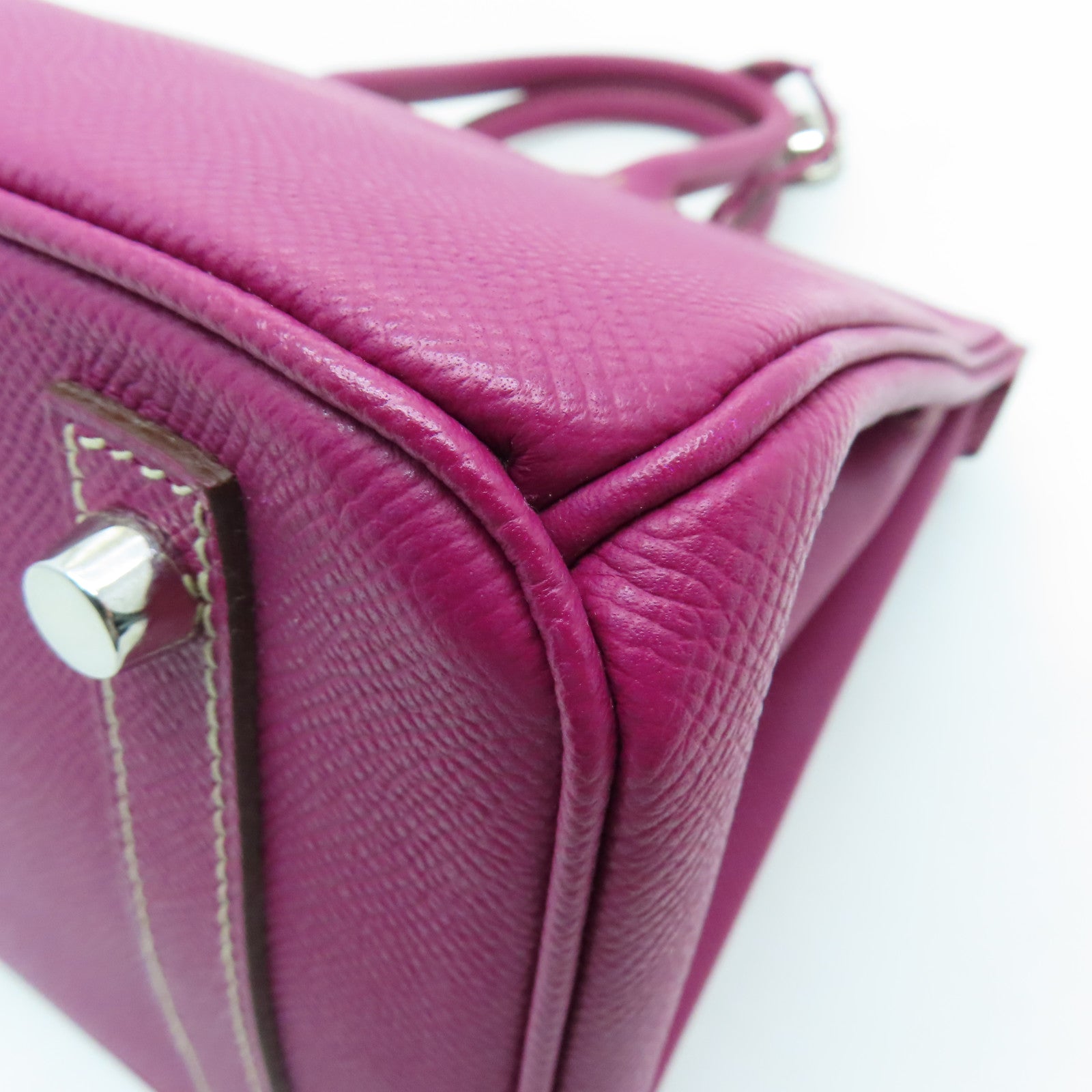 HERMES 【清倉大減價】Epsom皮革Birkin 30銀扣手挽袋紫色