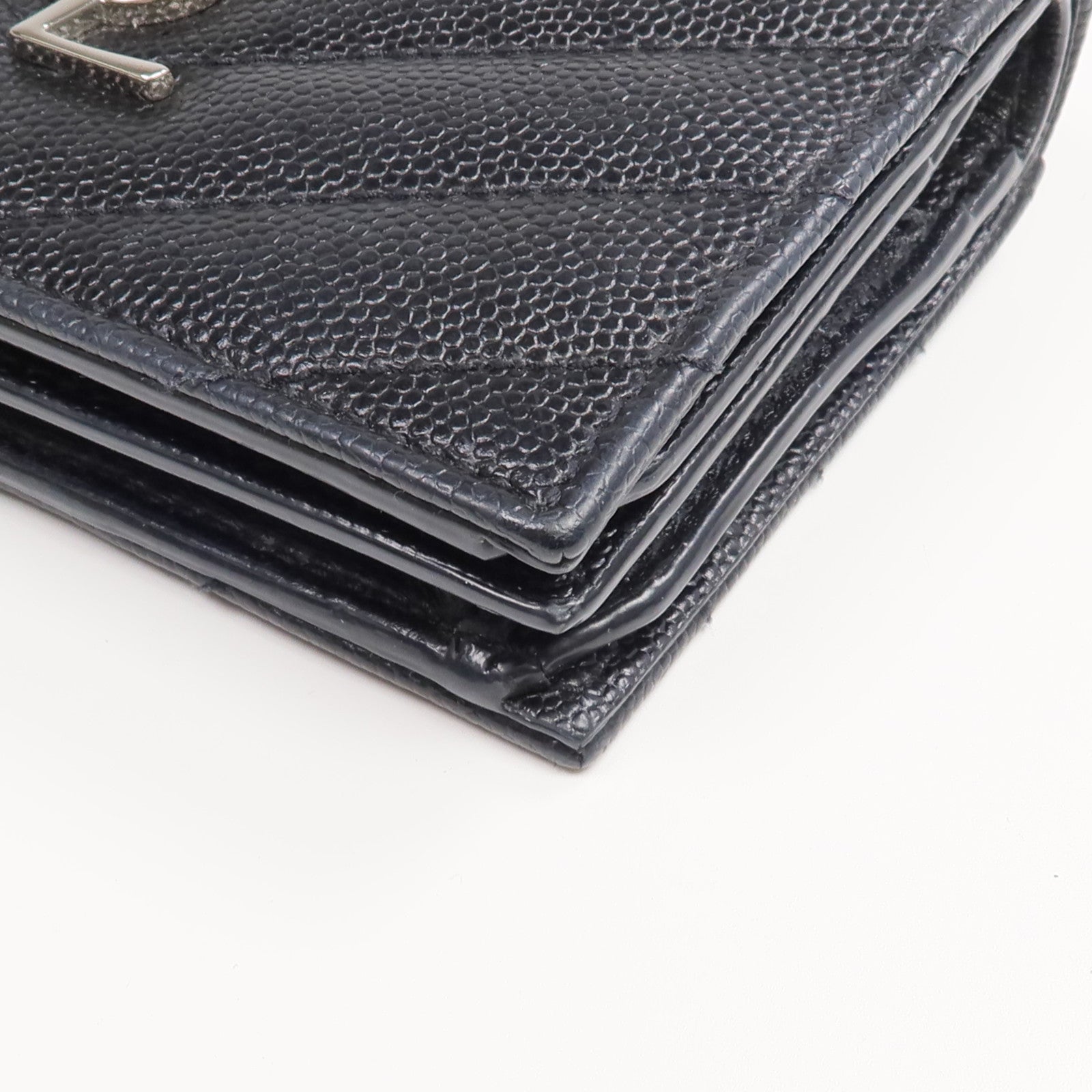 SAINT LAURENT 牛皮皮革Wallet銀扣錢包