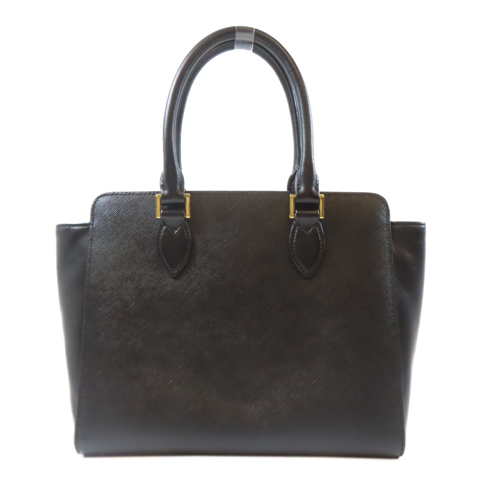 PRADA Saffiano皮革2 Way Shoulder金扣手挽肩背兩用袋黑色